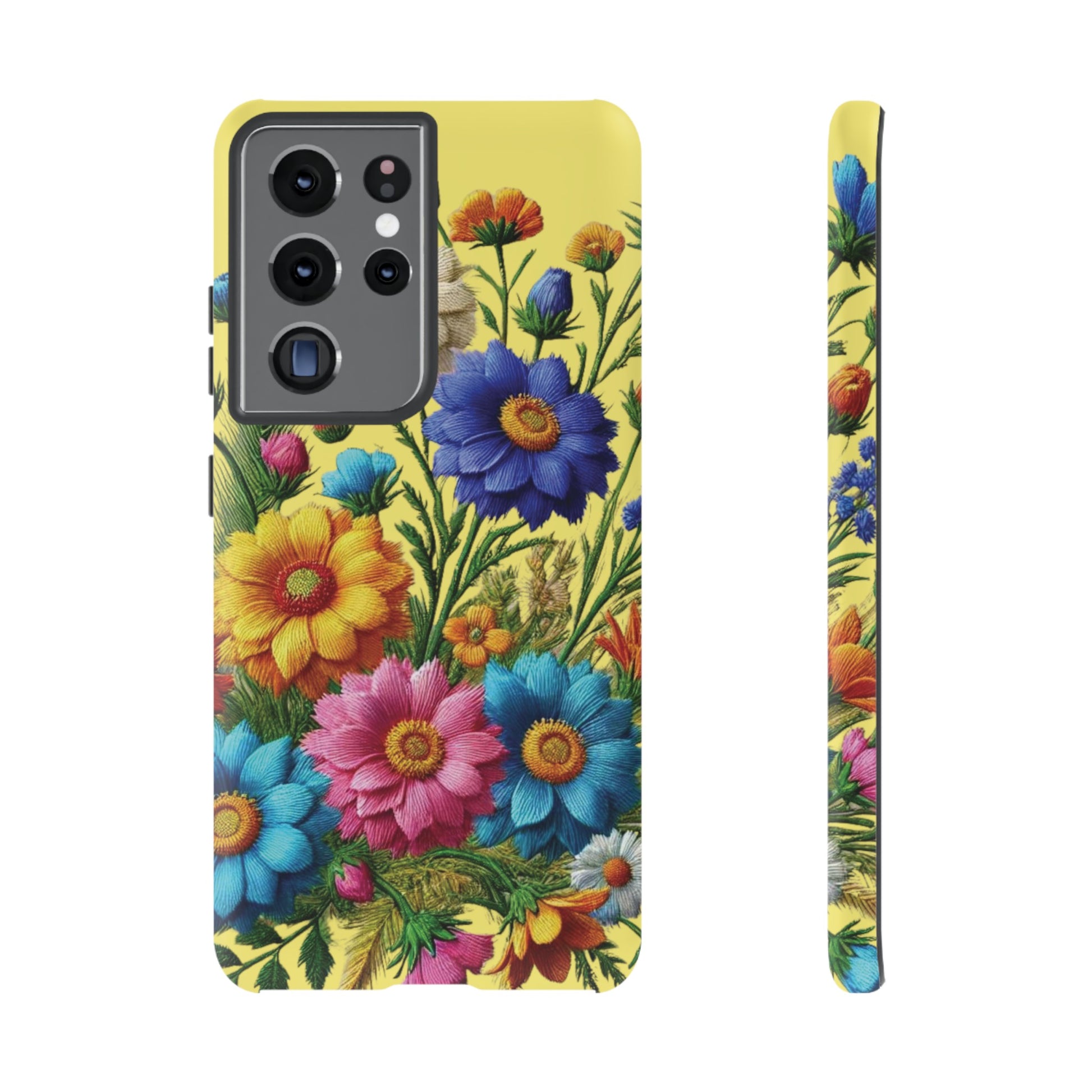 Phone Case Yellow Bright Floral Protective Phone Case Gift for Her Phone 15, Samsung iPhone Samsung  iPhone 15, Samsung iPhone Samsung Accessory Gift for Her