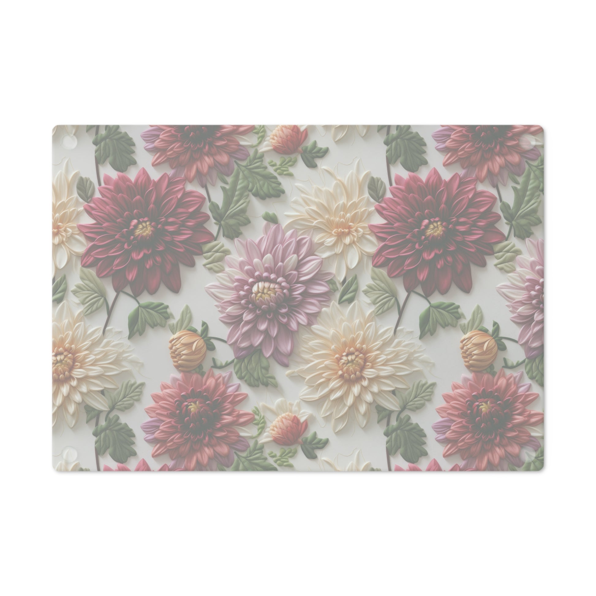 Elegant Fall Floral Glass Cutting Board Premium Autumn-Inspired Kitchen Decor & Gift | Durable, Heat-Resistant Tempered Glass | Perfect for Cooking & Serving - MRSBYVALLE