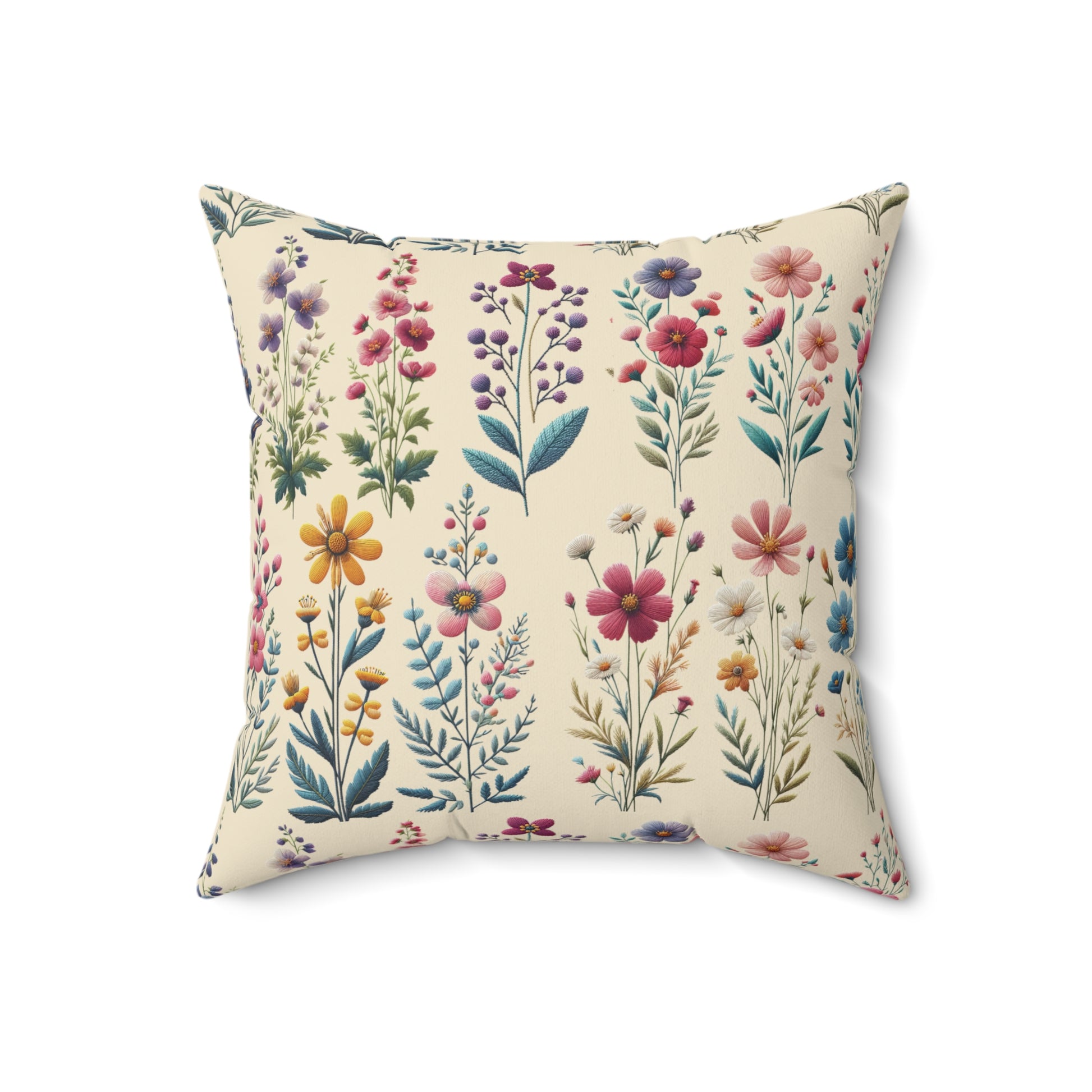 Best Beautiful Wildflower Square Pillow Vibrant Floral Design for Cozy Home Décor - Perfect Accent for Living Rooms, Bedrooms, and Lounges - Soft, Durable, and Stylish PillowGift New House, Bridal Shower Gift - MRSBYVALLE