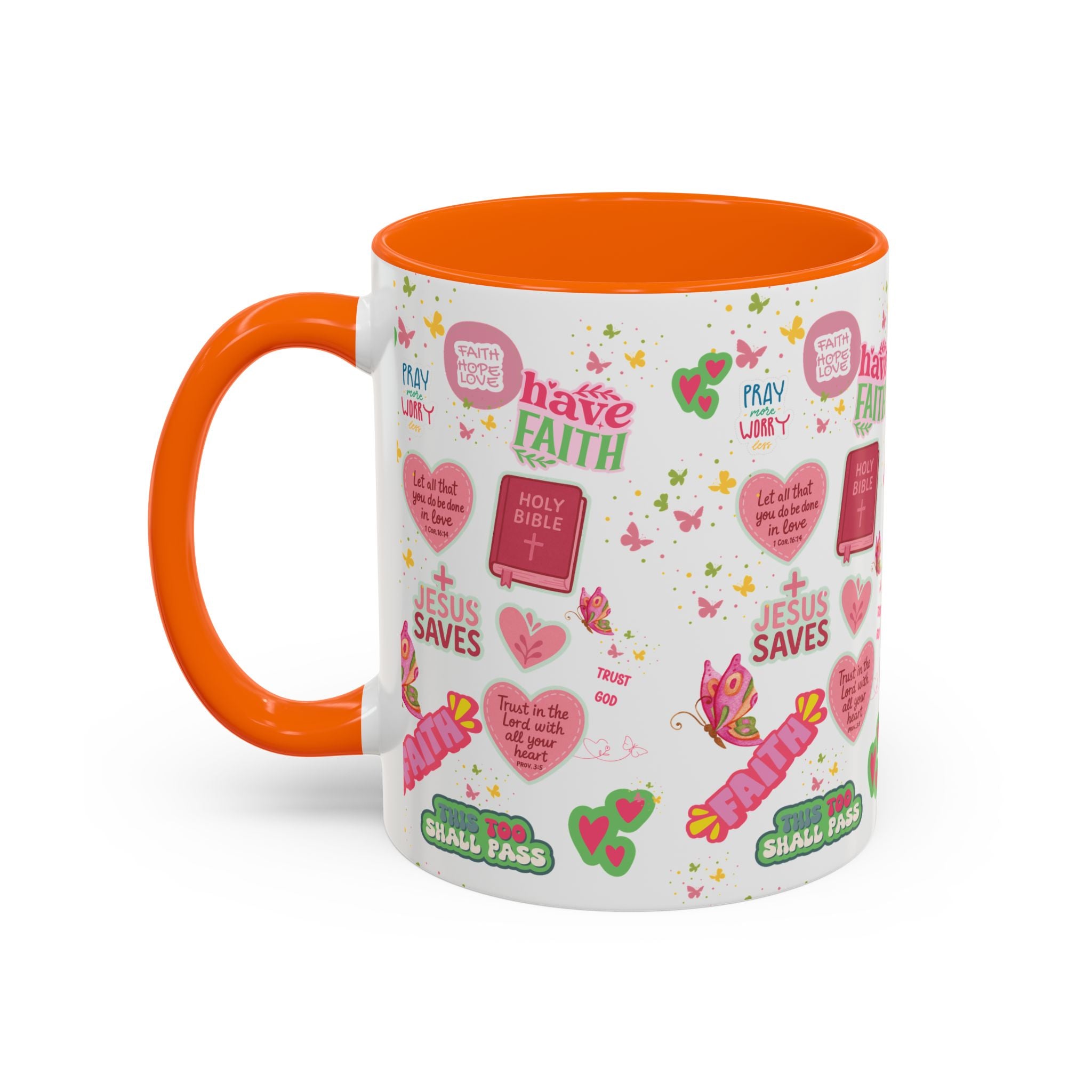 Commencez votre journée avec la foi | Mug chrétien avec verset biblique | Cadeau inspirant pour chrétiens | Mug à café en céramique 325 ml et 443 ml Matins de printemps douillets