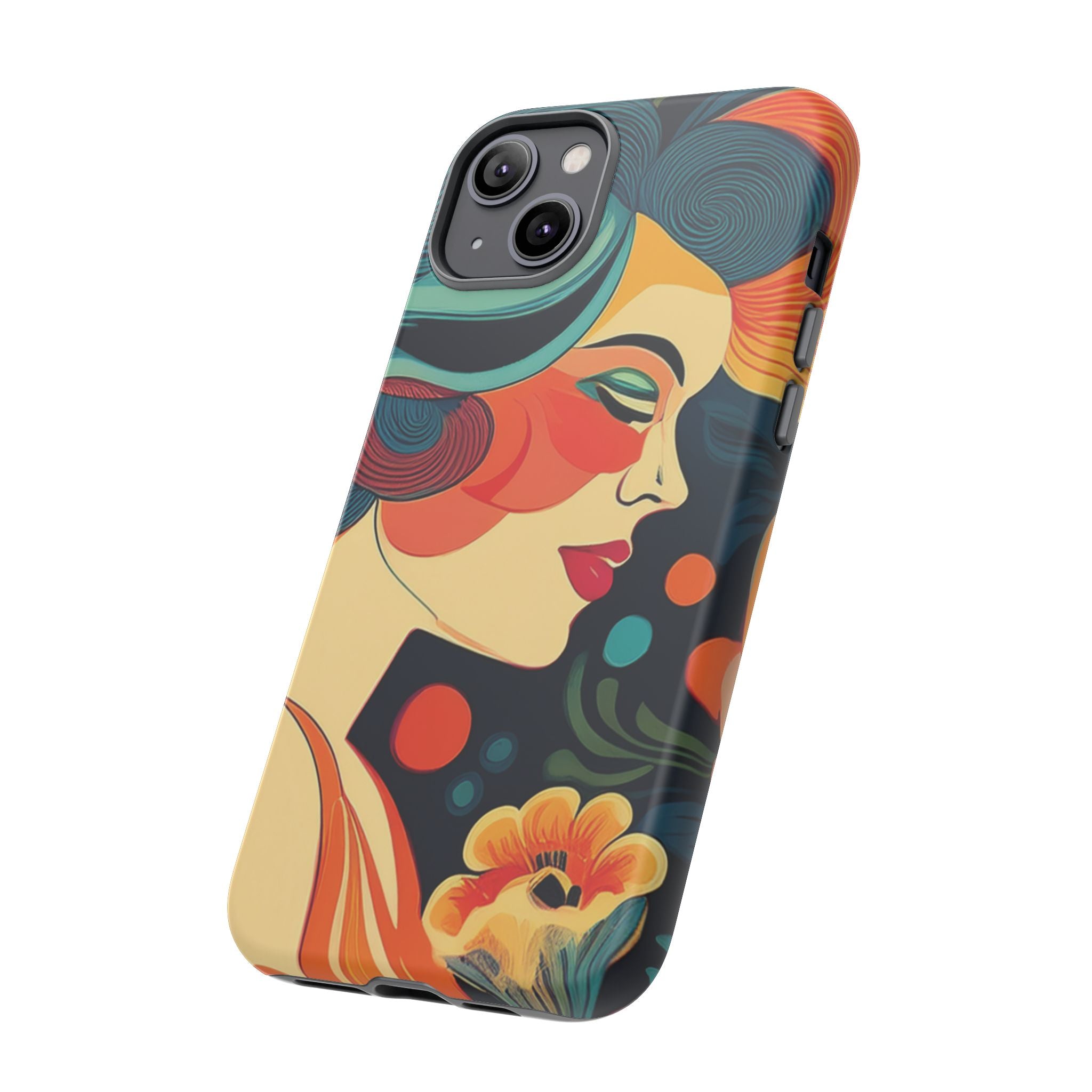 Coque de Téléphone Esthétique Années 50 Rétro Design d'Inspiration Vintage aux Couleurs Pastel Housse Style Mid-Century pour Modèles iPhone et Samsung Galaxy
