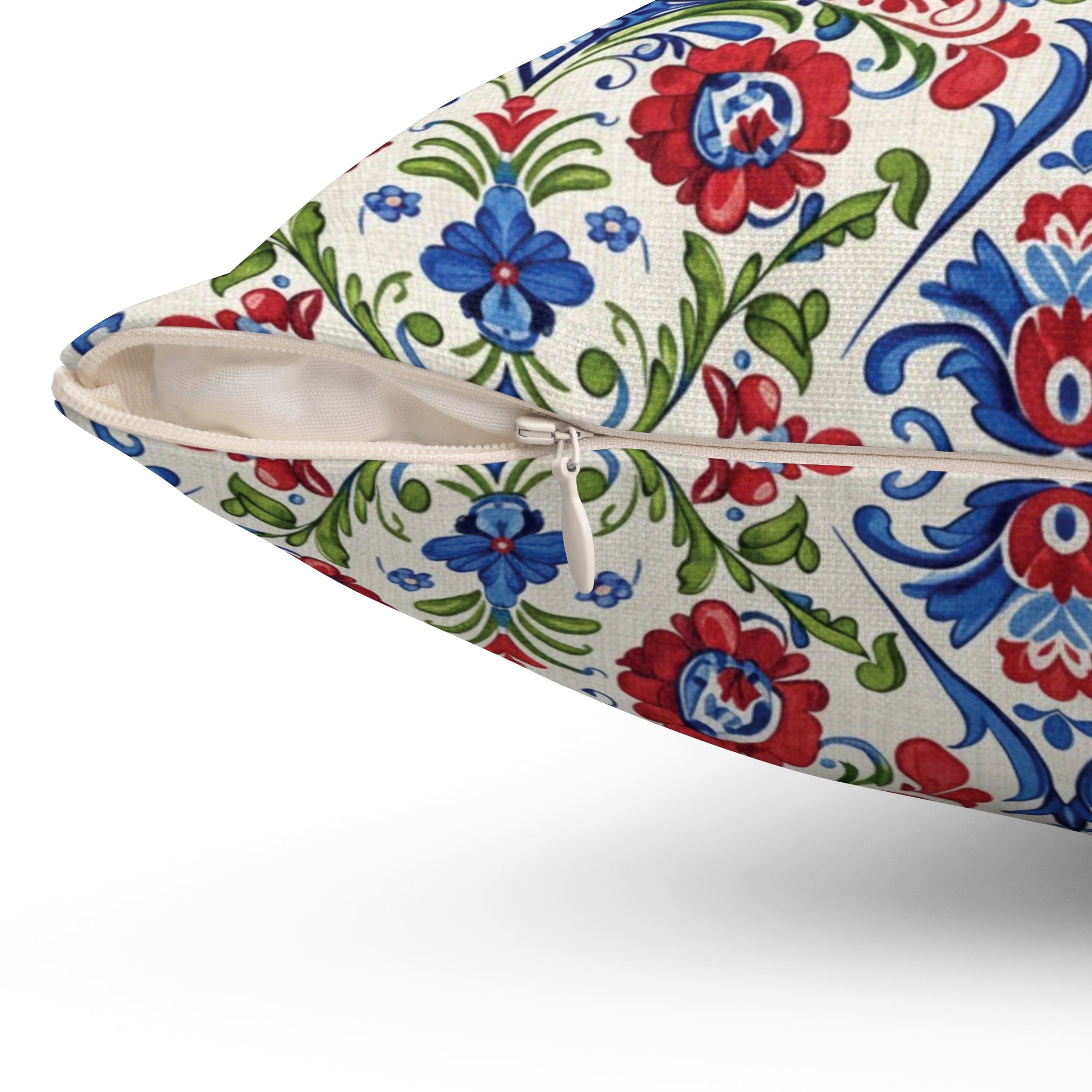 Kashubian Folk Art Pillow | Traditional Polish Floral Cushion | Decorative Throw Pillow for Sofa, Bed & Home Décor Accent Housewarming