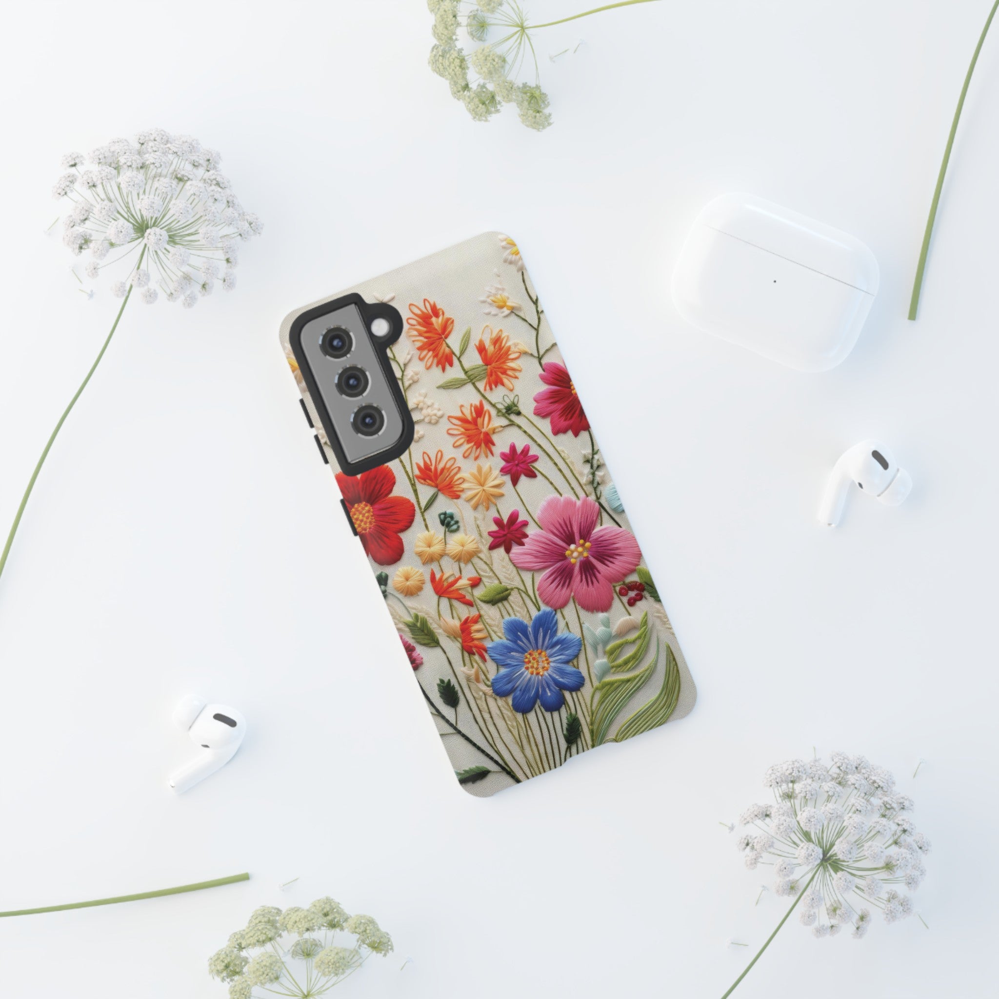 3D Floral Phone Case Elegant Faux Flower Durable for iPhone Samsung Smartphone iPhone 15, 14, 13 Samsung Gift for Mom