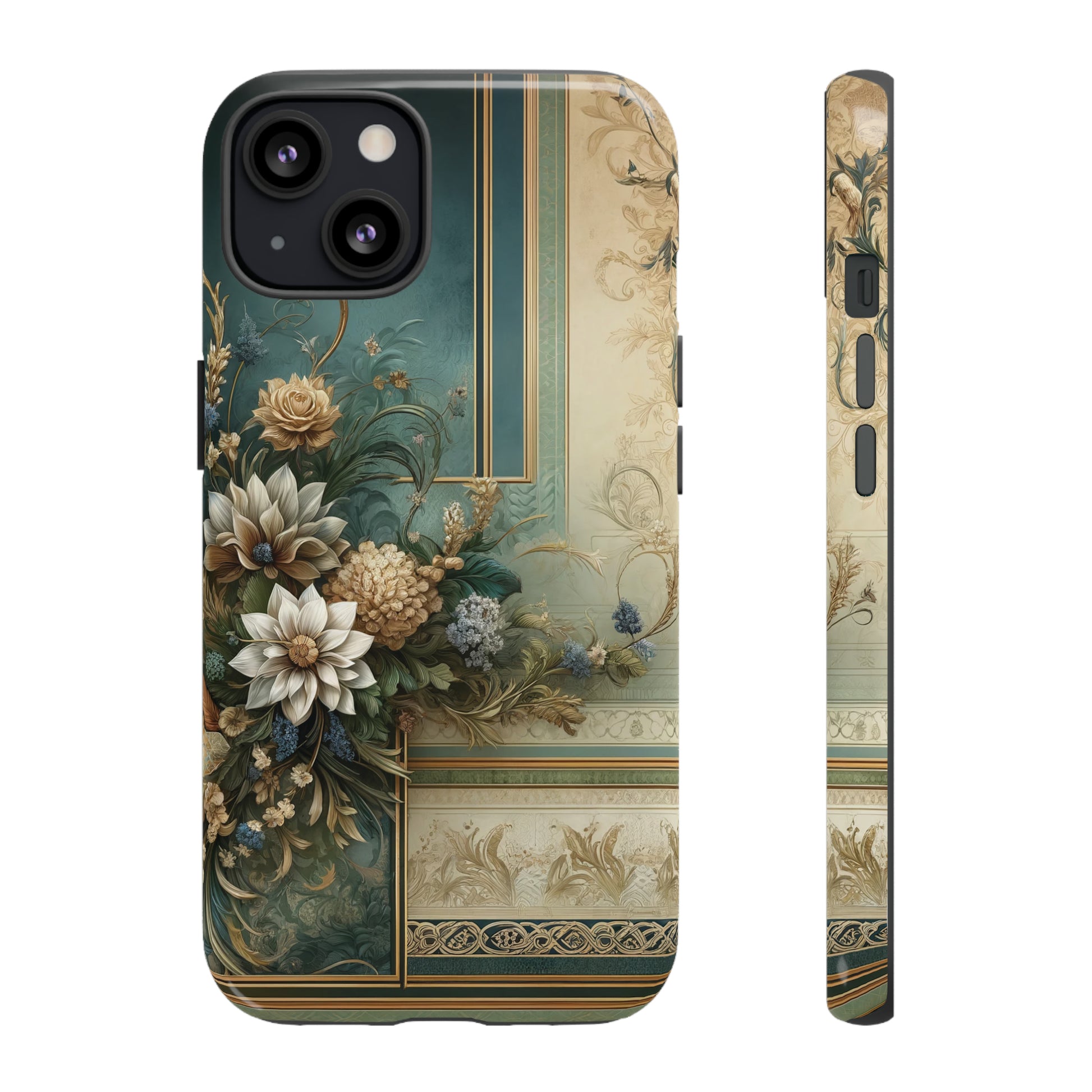 Victorian Floral Boho Luxury Phone Tough Case Floral Elegant Durable Stylish for Modern Devices iPhone 15, Samsung iPhone Samsung Accessory Gift for Her.