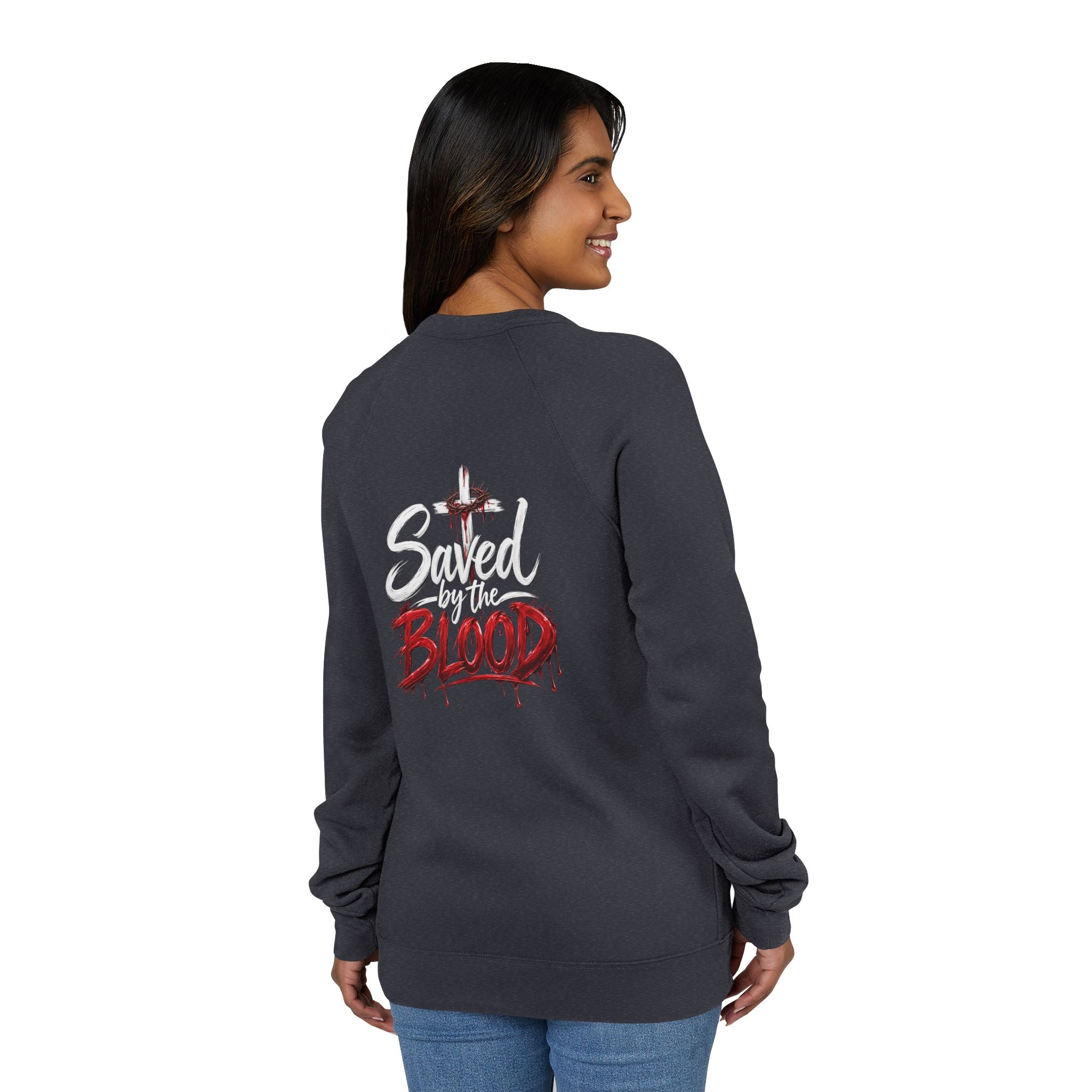 Saved by the Blood Sweatshirt — Christian Cross Faith Crewneck