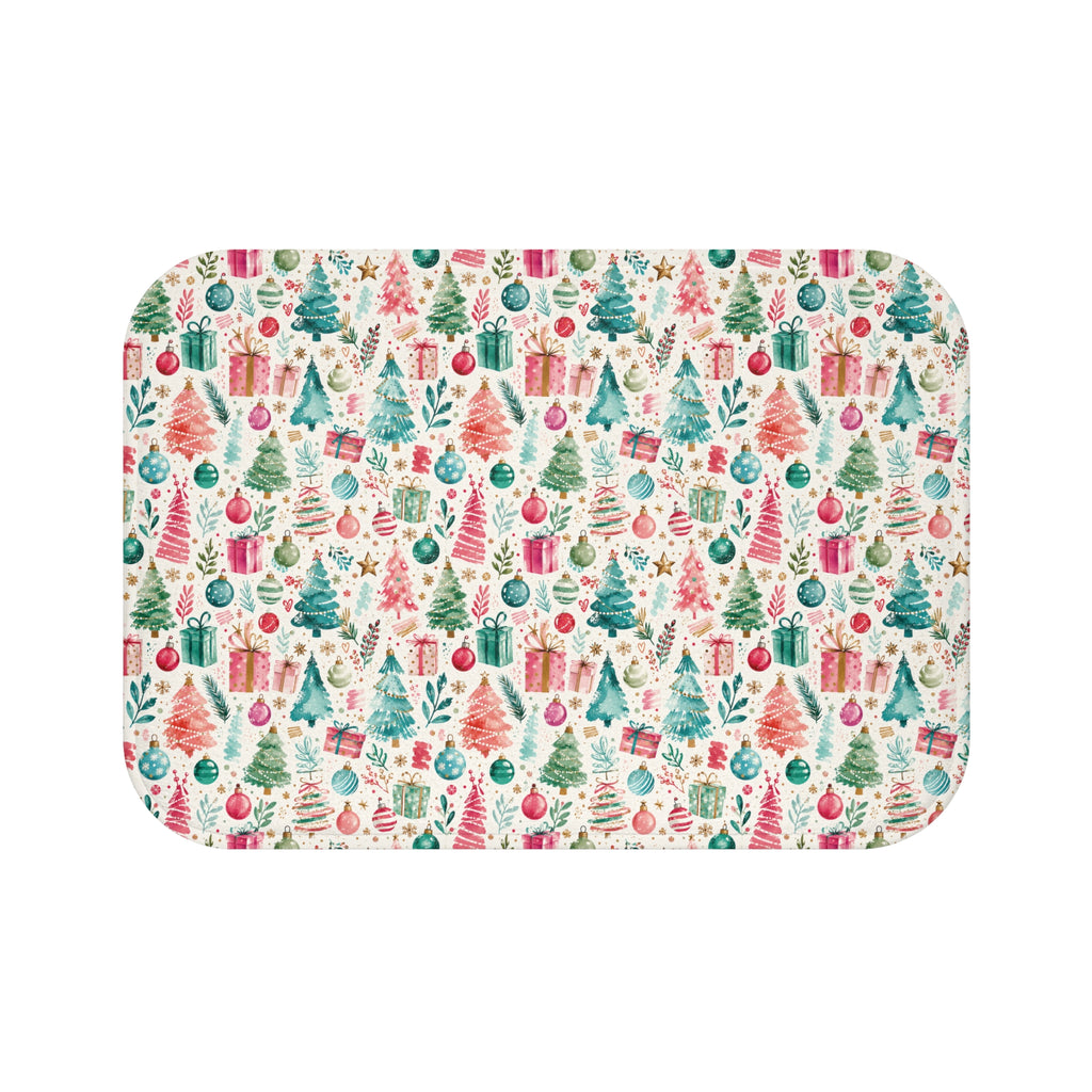 Christmas Tree & Gifts Bath Mat — Festive Holiday Bathroom Rug