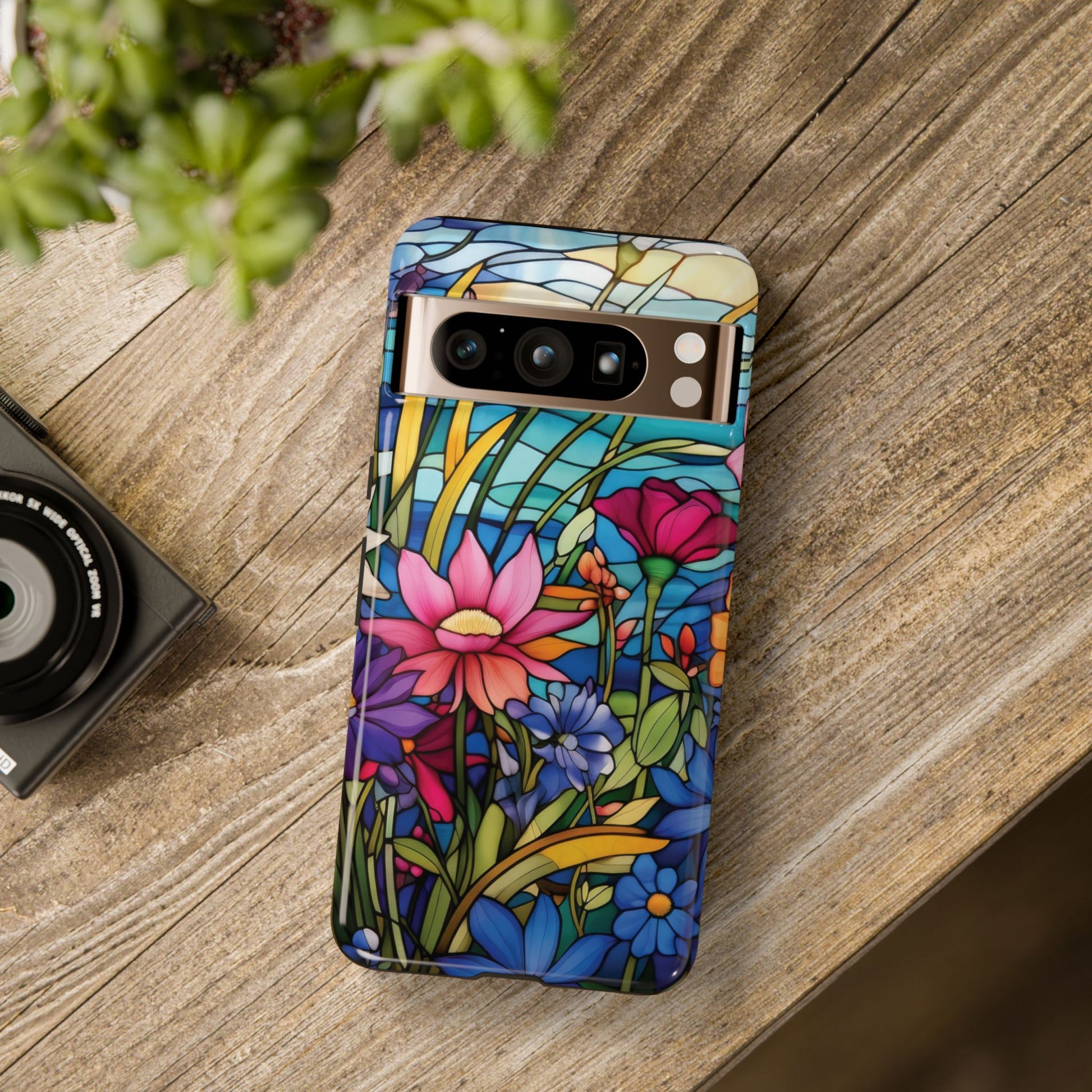 Wildflowers Stain Glass Illusion Phone Case Unique Holiday Protection for Your Device | Stylish & Durable Cover Gift for Her Phone 15, Samsung iPhone Samsung Accessory Gift for Her