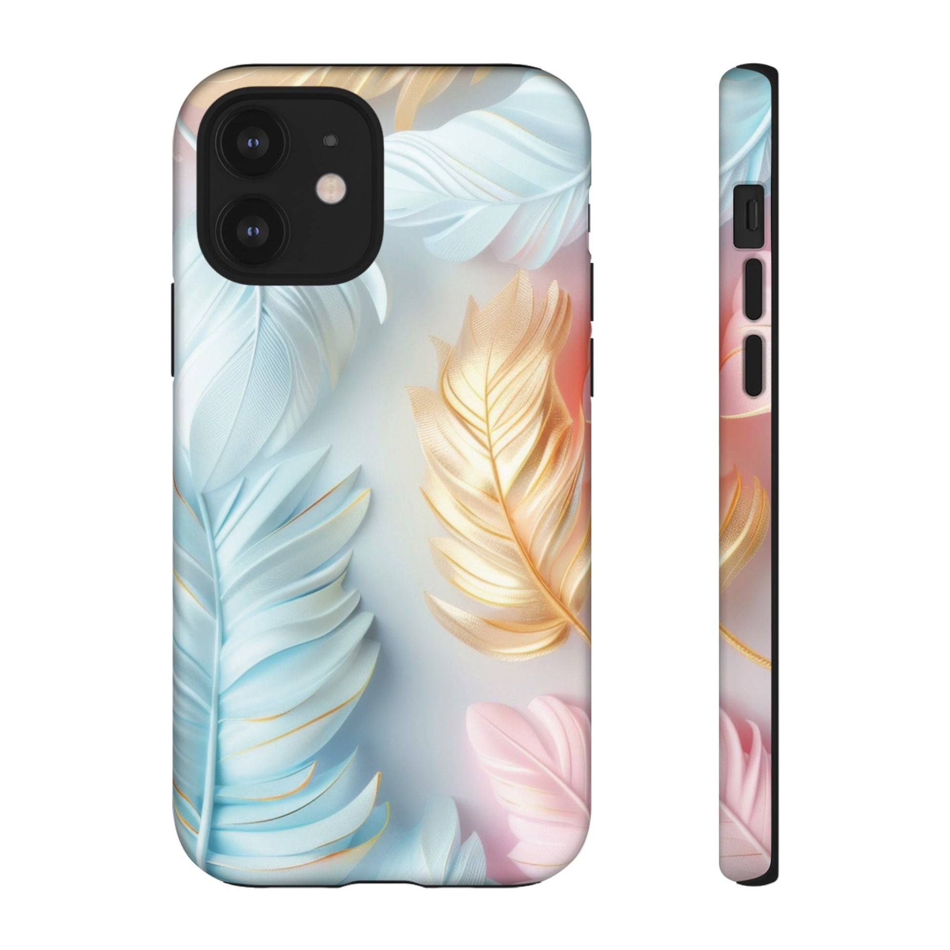 Pastel Feathers Protective Phone Case Gift for Her Phone 15, Samsung iPhone Samsung Gift for Her Case iPhone 15, Samsung iPhone Samsung Accessory Gift for Her