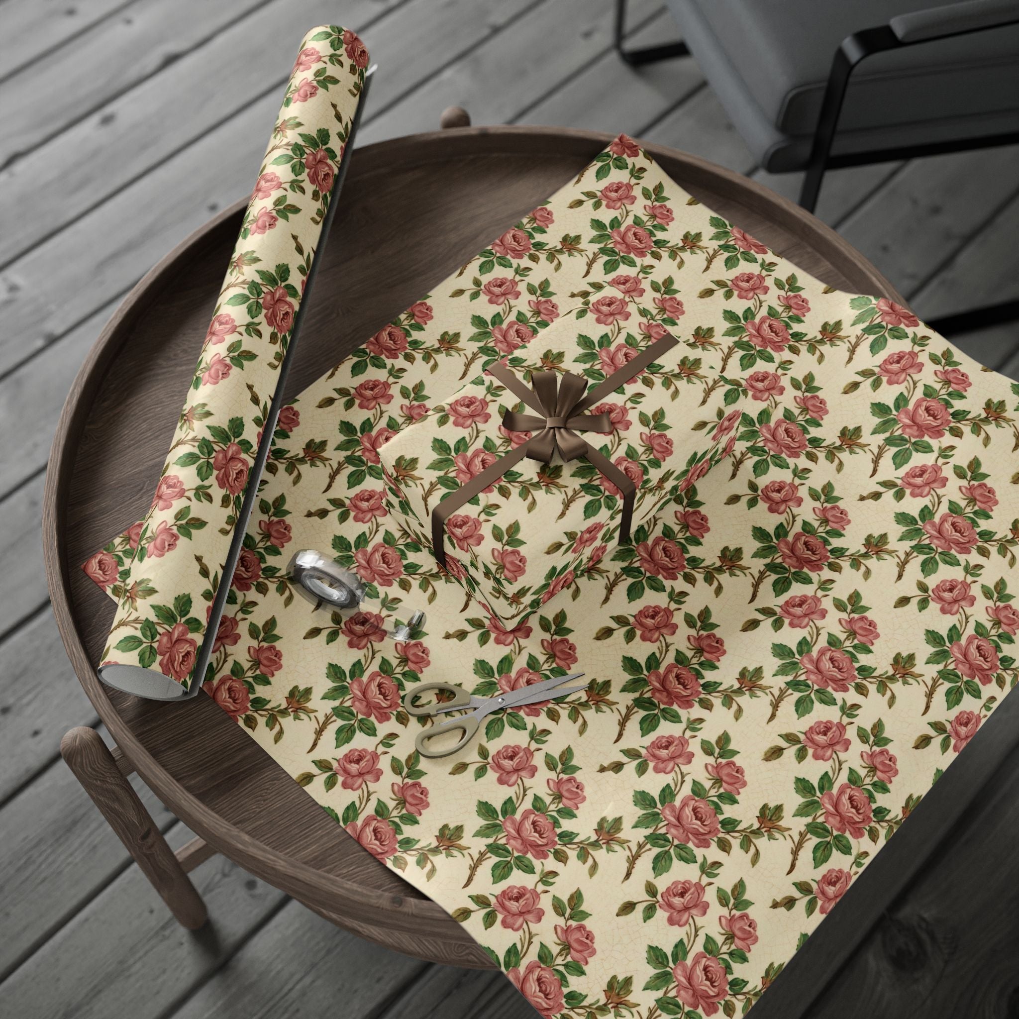 Franciscan Roses Gift Wrap | Vintage Floral Wrapping Paper for Gifts