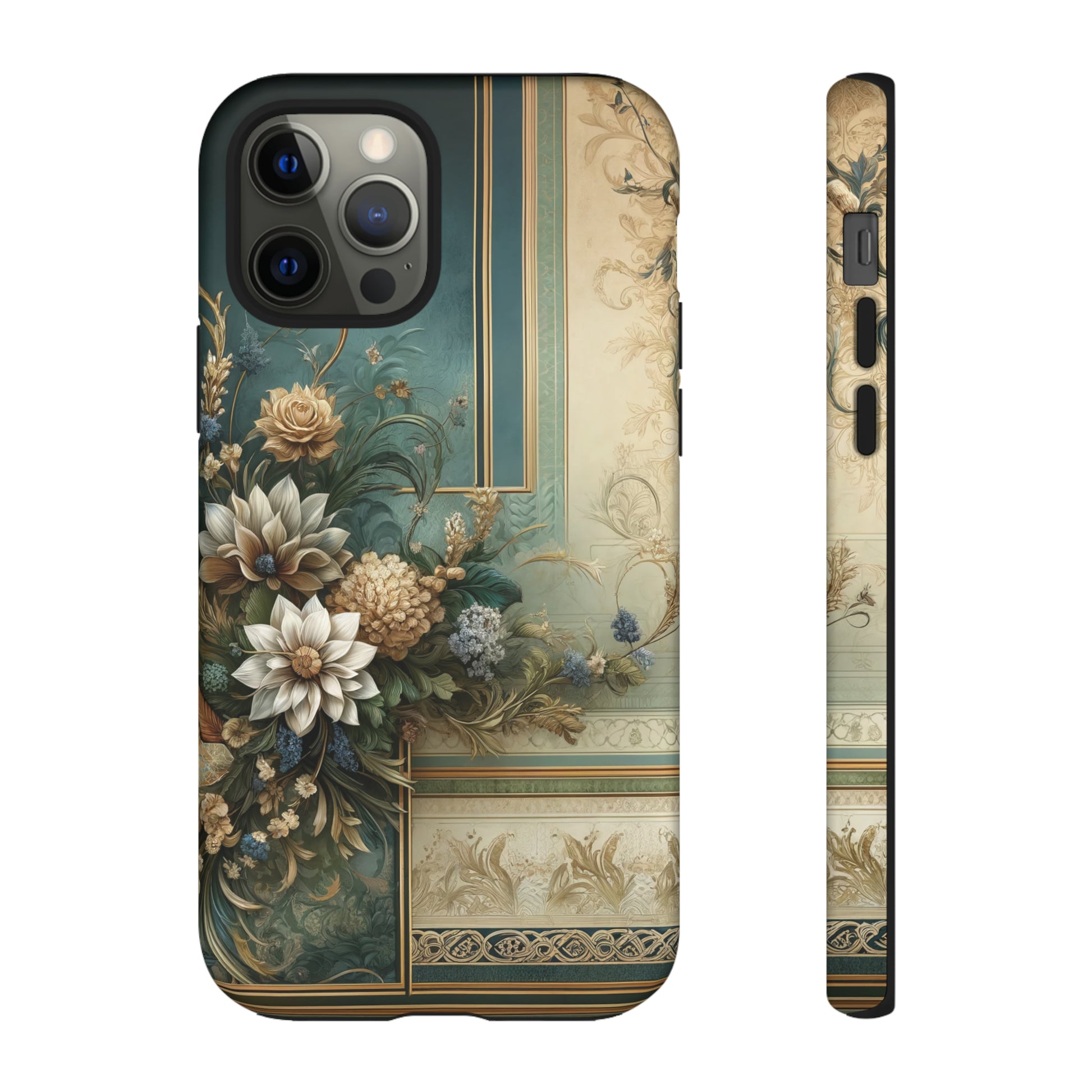 Victorian Floral Boho Luxury Phone Tough Case Floral Elegant Durable Stylish for Modern Devices iPhone 15, Samsung iPhone Samsung Accessory Gift for Her.