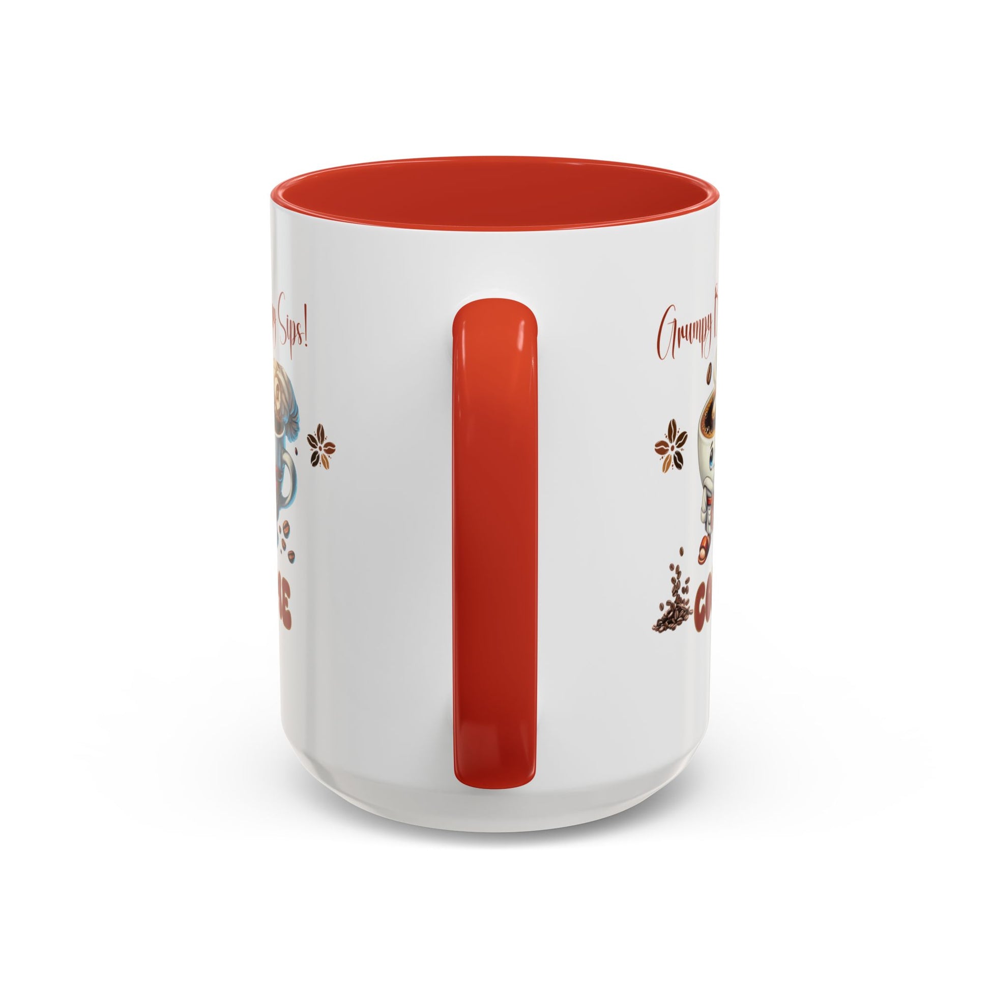 Grumpy Brews Meet Happy Sips Ceramic Mug - Funny Coffee Cup, Cute Tea Mug, Sarcastic Drinkware, Unique Gift, Kitchen Decor Accent Coffee Mug (11, 15oz) - MRSBYVALLE