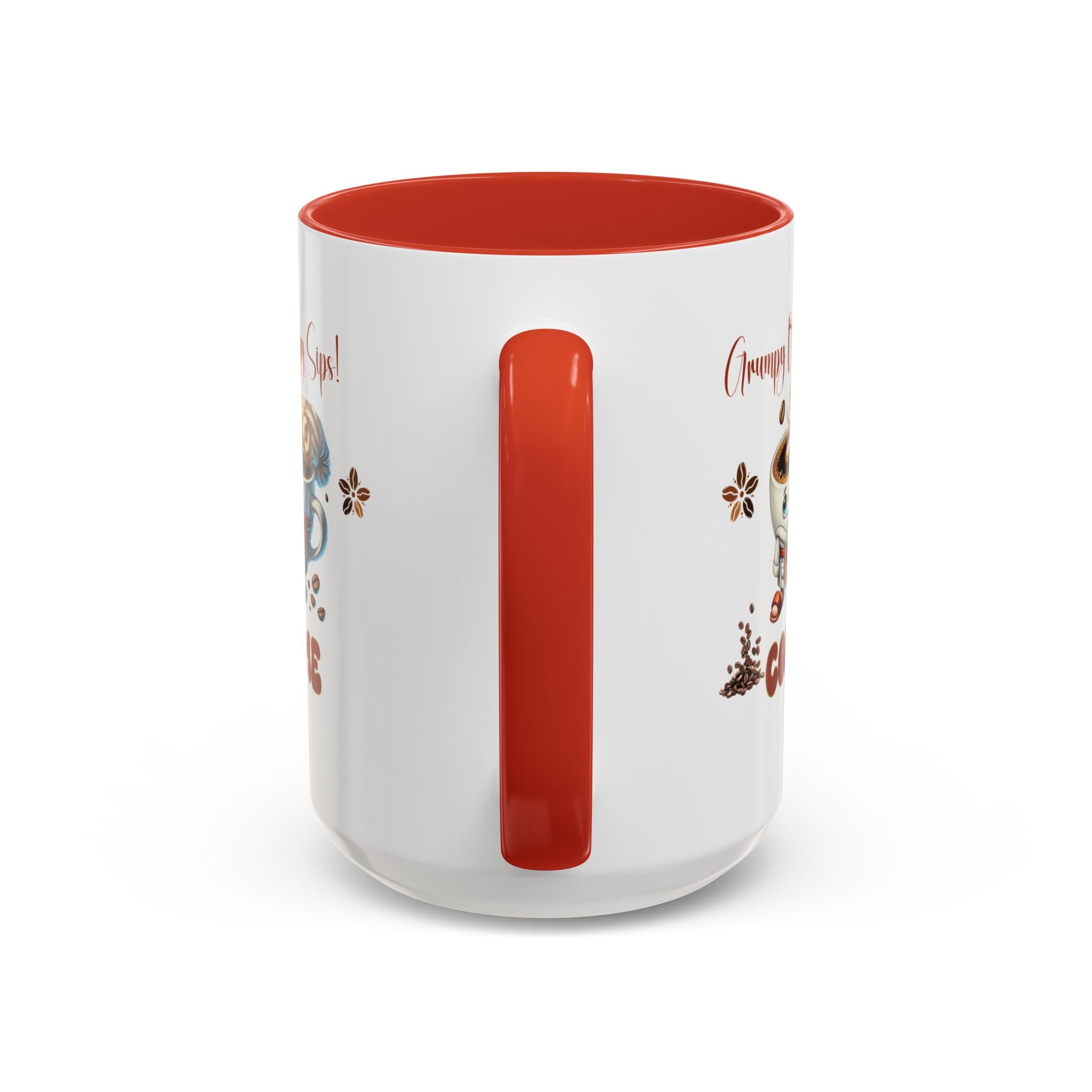 Grumpy Brews Meet Happy Sips Ceramic Mug - Funny Coffee Cup, Cute Tea Mug, Sarcastic Drinkware, Unique Gift, Kitchen Decor Accent Coffee Mug (11, 15oz) - MRSBYVALLE