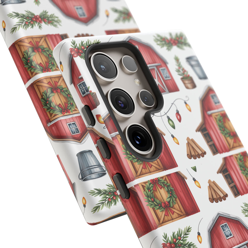 Farmhouse Christmas Design Phone Case - Stylish, Protective Cover for All Models Gift for Mom Accessory Gift for Her