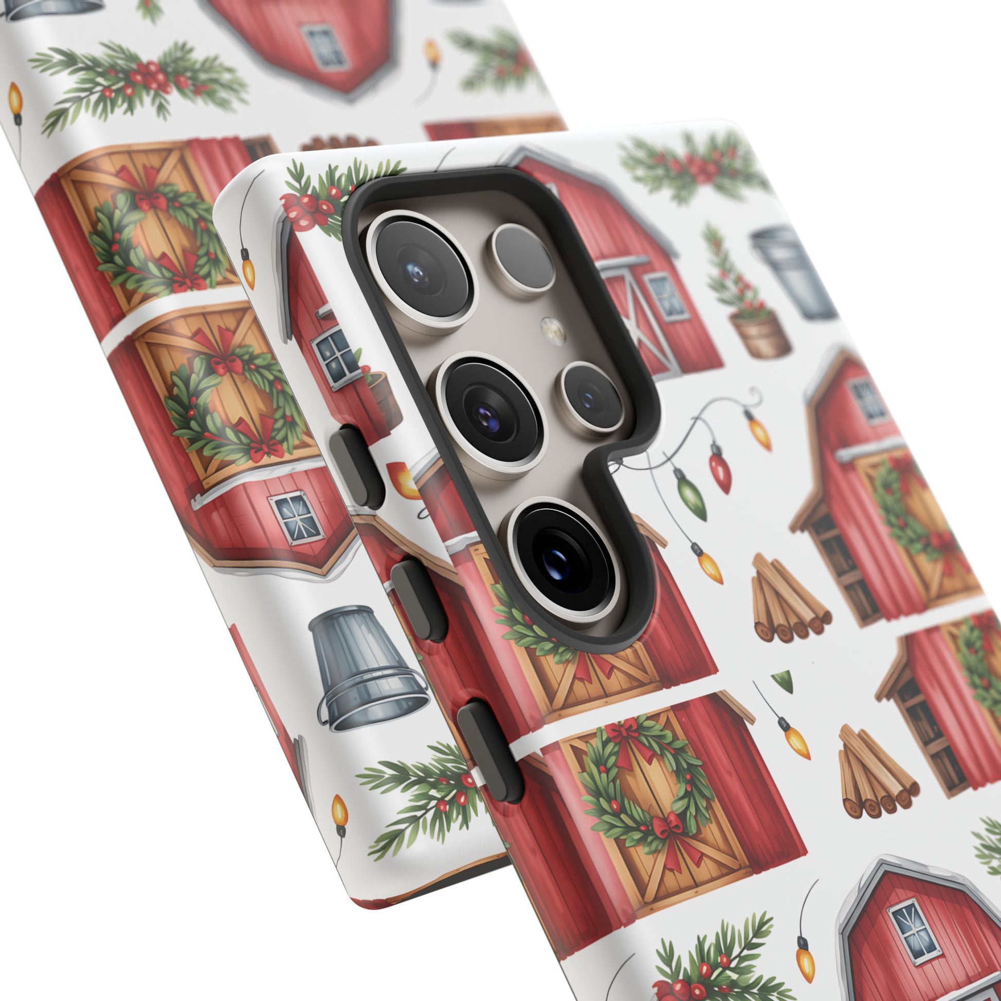 Farmhouse Christmas Design Phone Case - Stylish, Protective Cover for All Models Gift for Mom Accessory Gift for Her