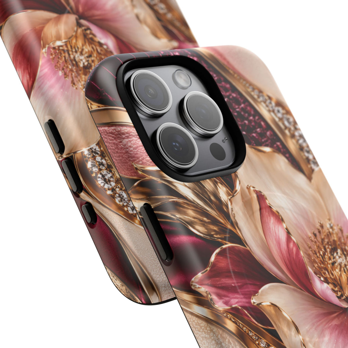 Magnetic Tough Phone Case — Vintage Rose Floral Armor