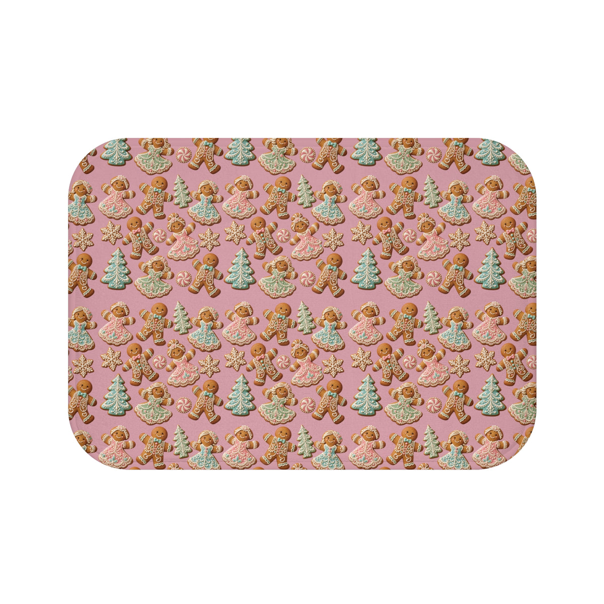 Gingerbread Cookies Pink Holiday Bath Mat update Bathroom