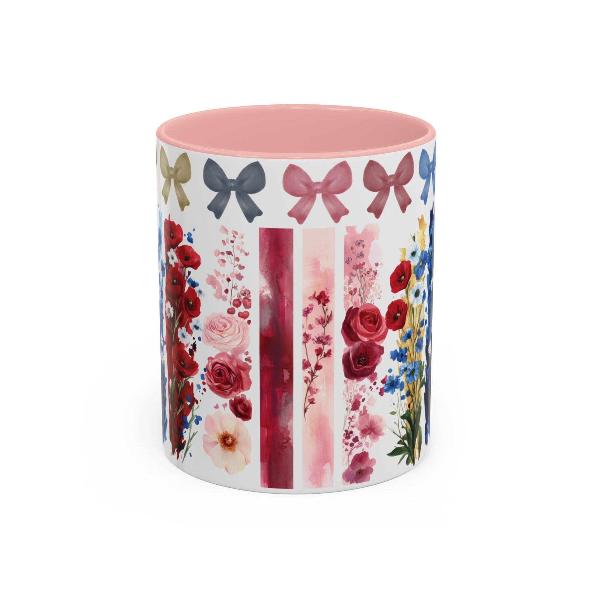 Brushstroke floral With Bows| Christian Mug with Bible Verse | Inspirational Gift for Christians | 11oz and 15oz Ceramic Coffee Mug Cozy Spring Mornings