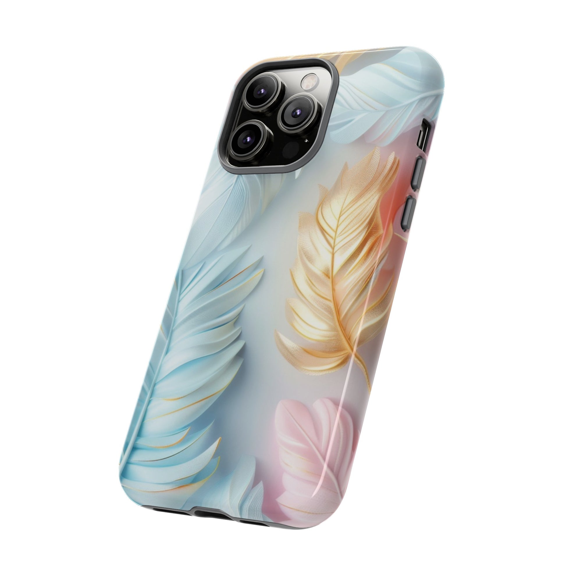 Pastel Feathers Protective Phone Case Gift for Her Phone 15, Samsung iPhone Samsung Gift for Her Case iPhone 15, Samsung iPhone Samsung Accessory Gift for Her