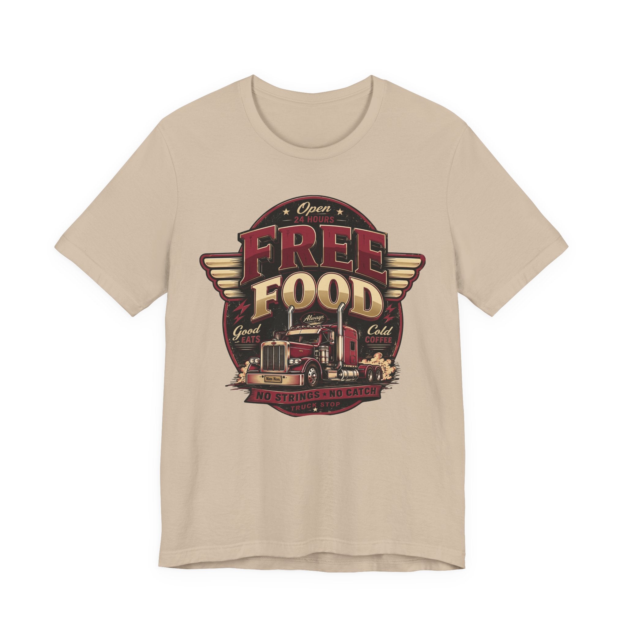 T-shirt humoristique « Free Food » pour camion de cuisine, parfait pour papa ou mari