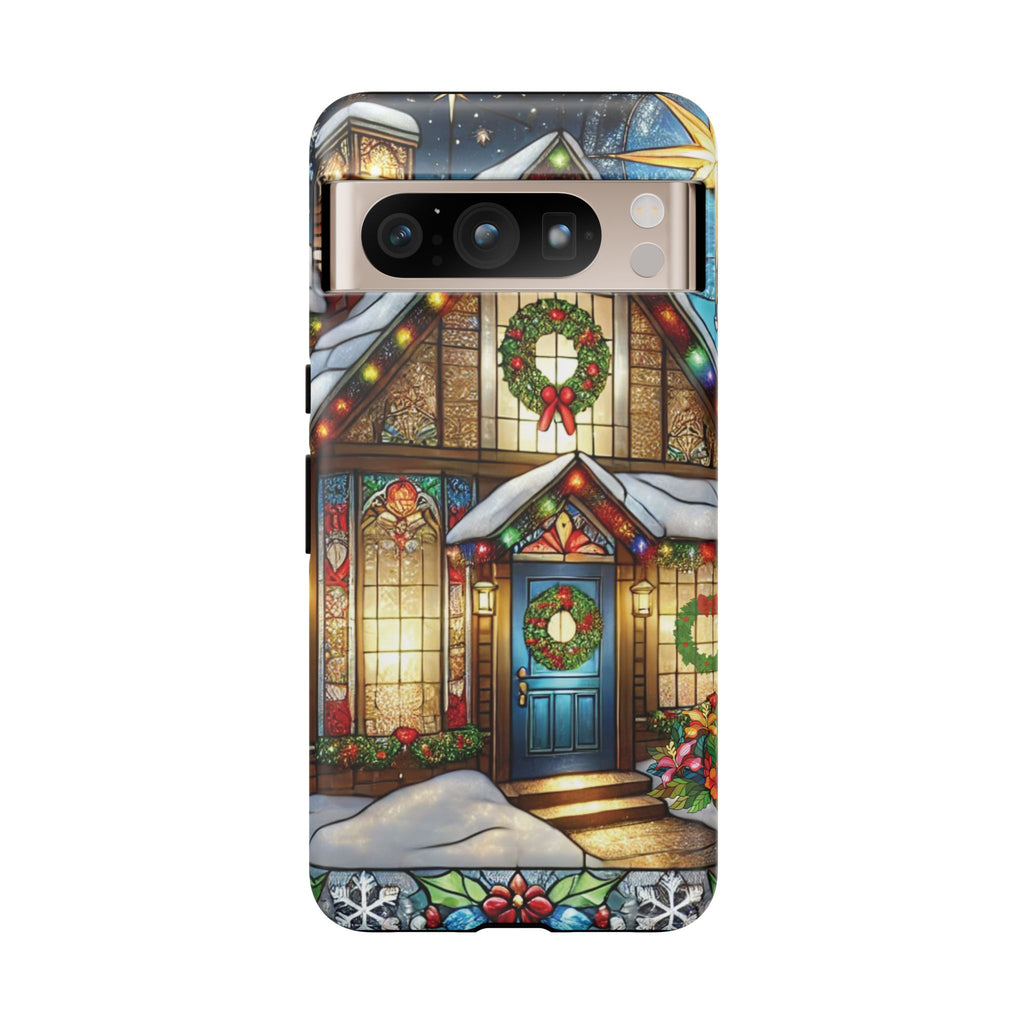 Stain Glass Christmas Phone Case Unique Holiday Protection for Your Device | Stylish & Durable Cover Gift for Her Phone 15, Samsung iPhone Samsung Accessory Gift for Her