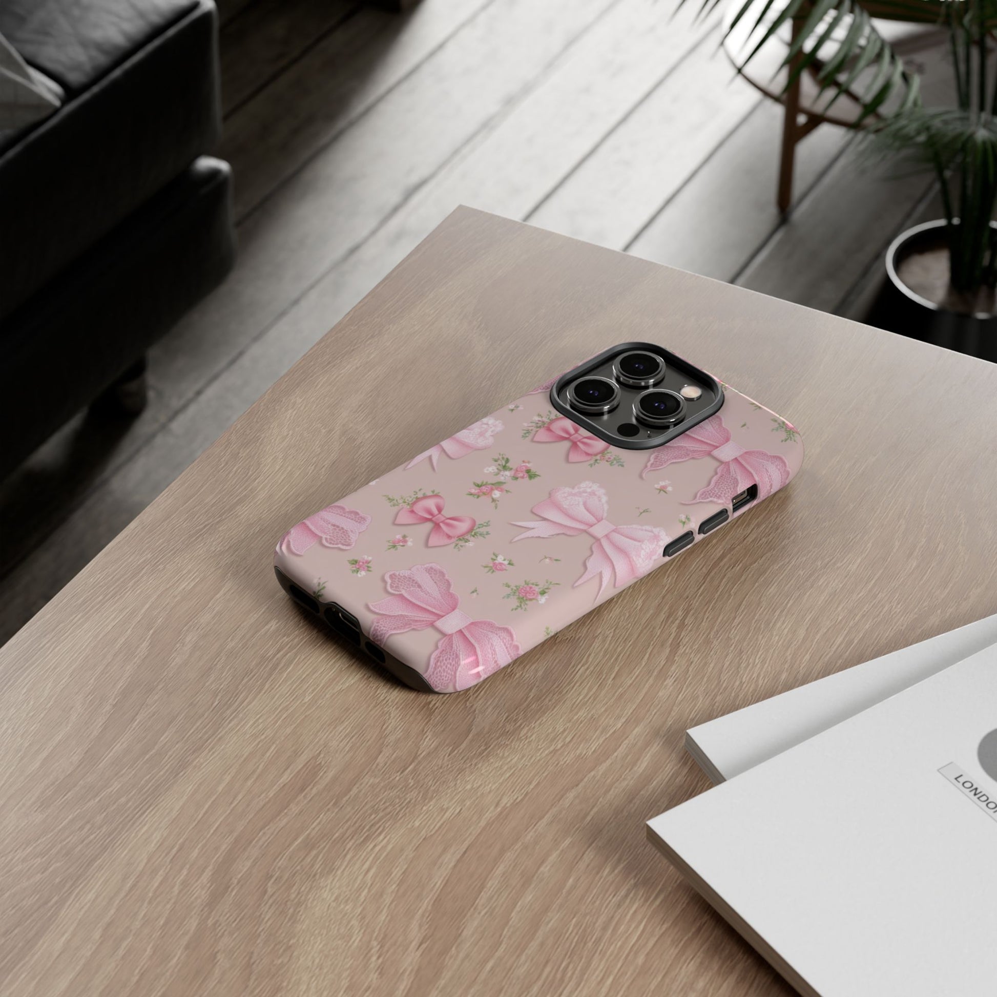 Luxury Pink Bow Phone Case – Cute & Protective Cover for iPhone & Samsung Gift for Her