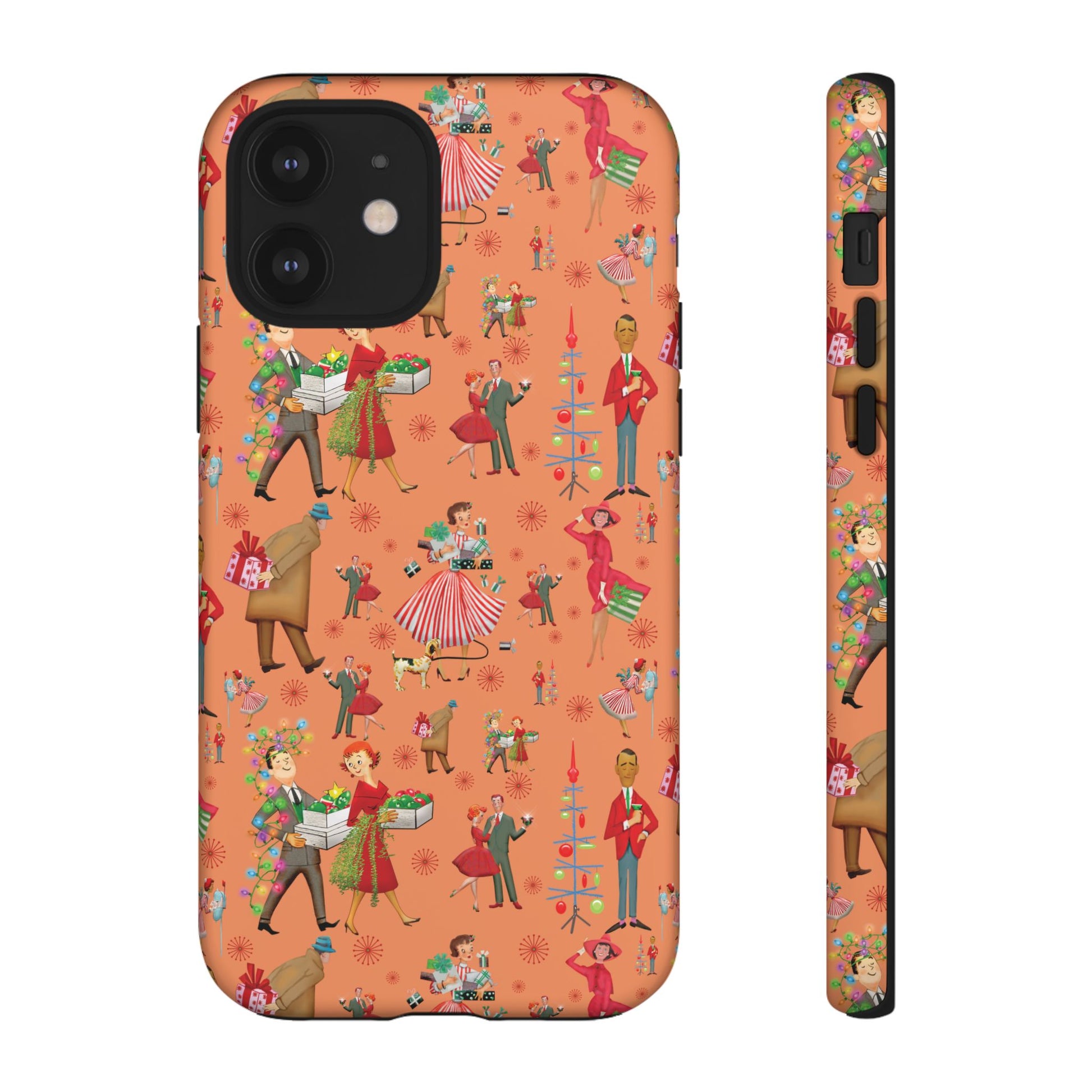 Retro Christmas 50s Phone Case Unique Holiday Protection for Your Device | Stylish & Durable Cover Gift for Her Phone 17, 16, 15, Samsung iPhone Accessory Gift for Her