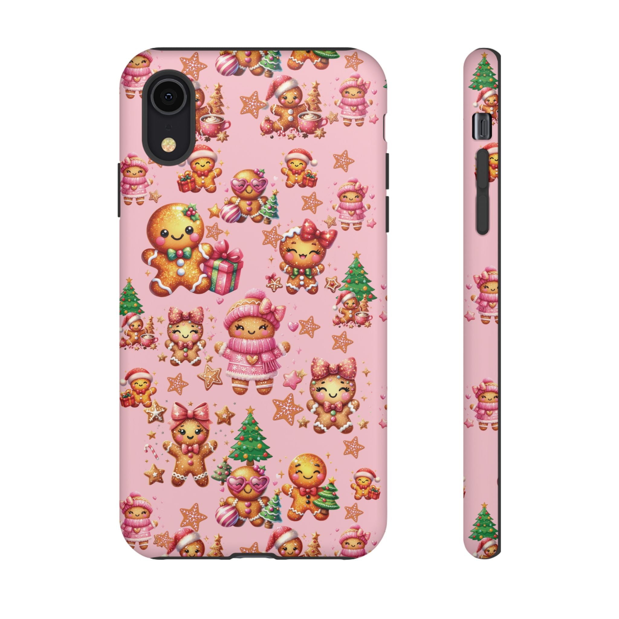 Adorable Pink Gingerbread Girl Phone Case Girly Holiday Vibes, Sweet Christmas Aesthetic, Cute & Festive Gift Idea for Her, Fun Protective Cover