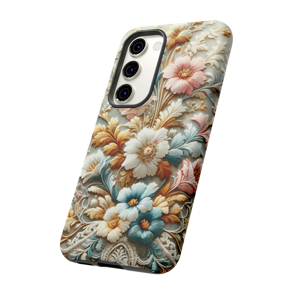 3D Elegant Faux Flowers Phone Case Stylish & Durable for iPhone Samsung Gift iPhone 15, 14, 13 Samsung Pixel Gift for Mom Accessory Gift for Her