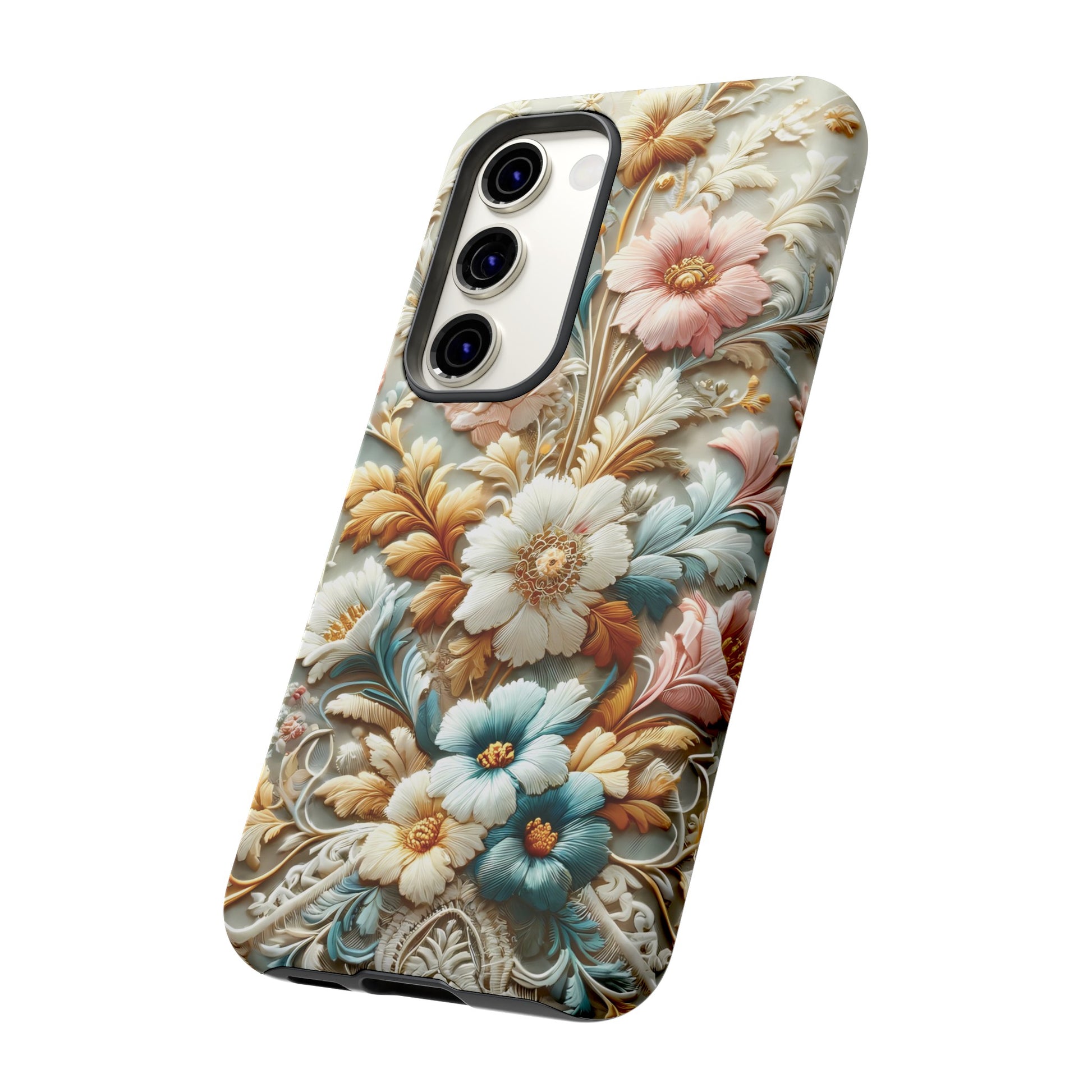 3D Elegant Faux Flowers Phone Case Stylish & Durable for iPhone Samsung Gift iPhone 15, 14, 13 Samsung Pixel Gift for Mom Accessory Gift for Her