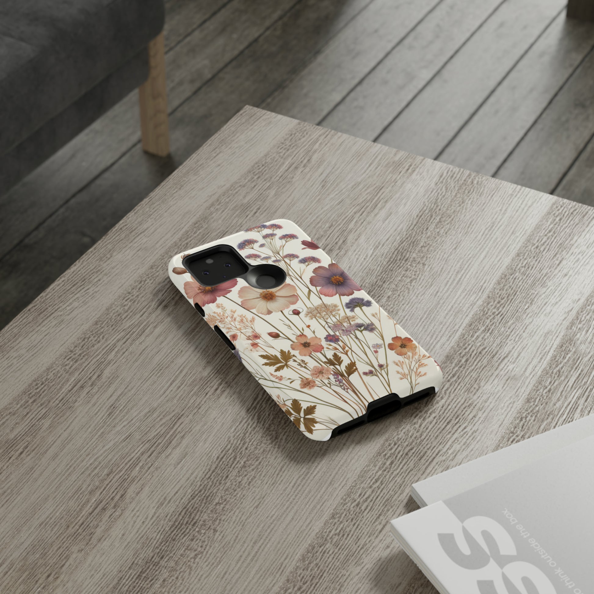 Wildflower Boho Luxury Phone Tough Case Floral Elegant Durable Stylish for Modern Devices iPhone 15, Samsung iPhone Samsung Accessory Gift for Her.