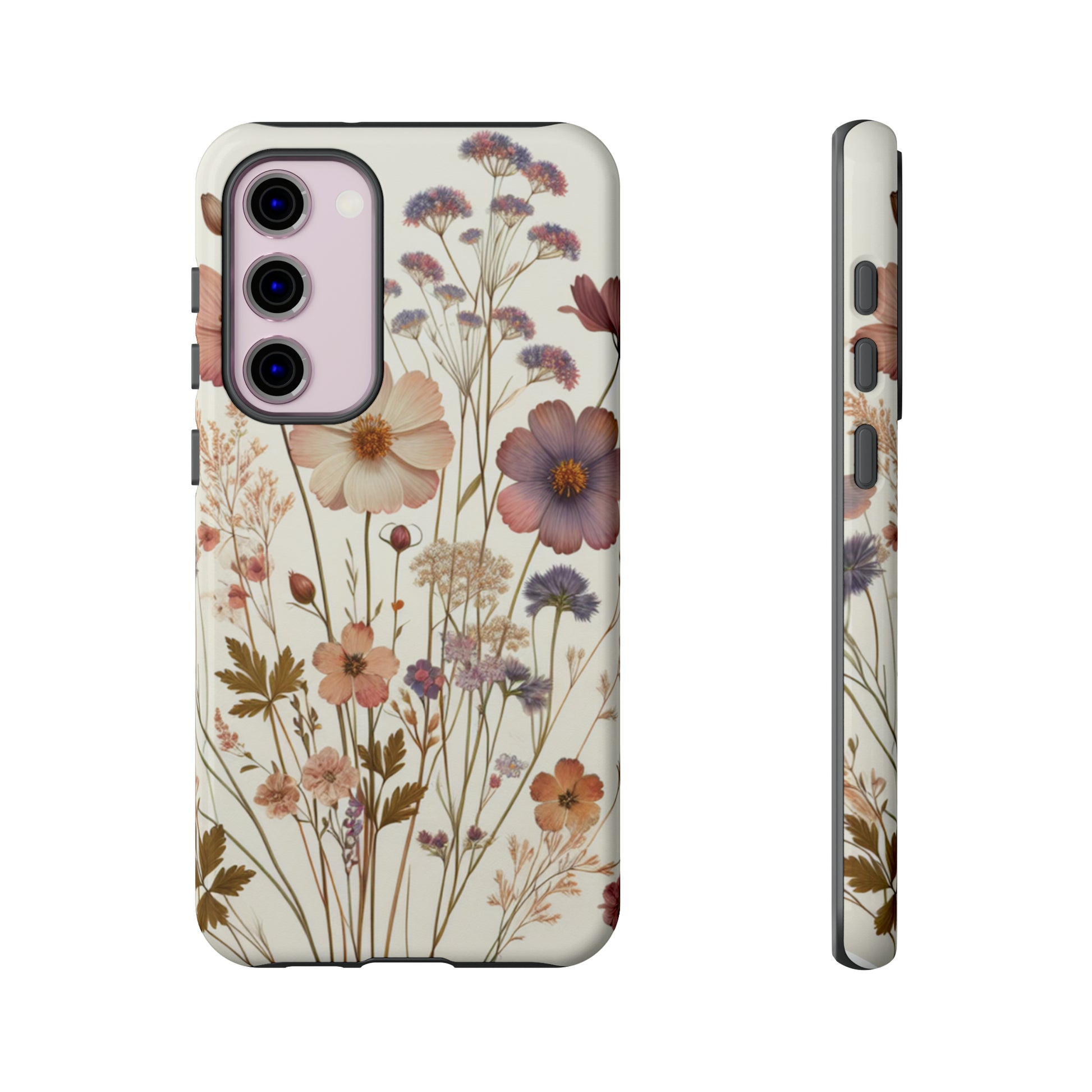 Wildflower Boho Luxury Phone Tough Case Floral Elegant Durable Stylish for Modern Devices iPhone 15, Samsung iPhone Samsung Accessory Gift for Her.