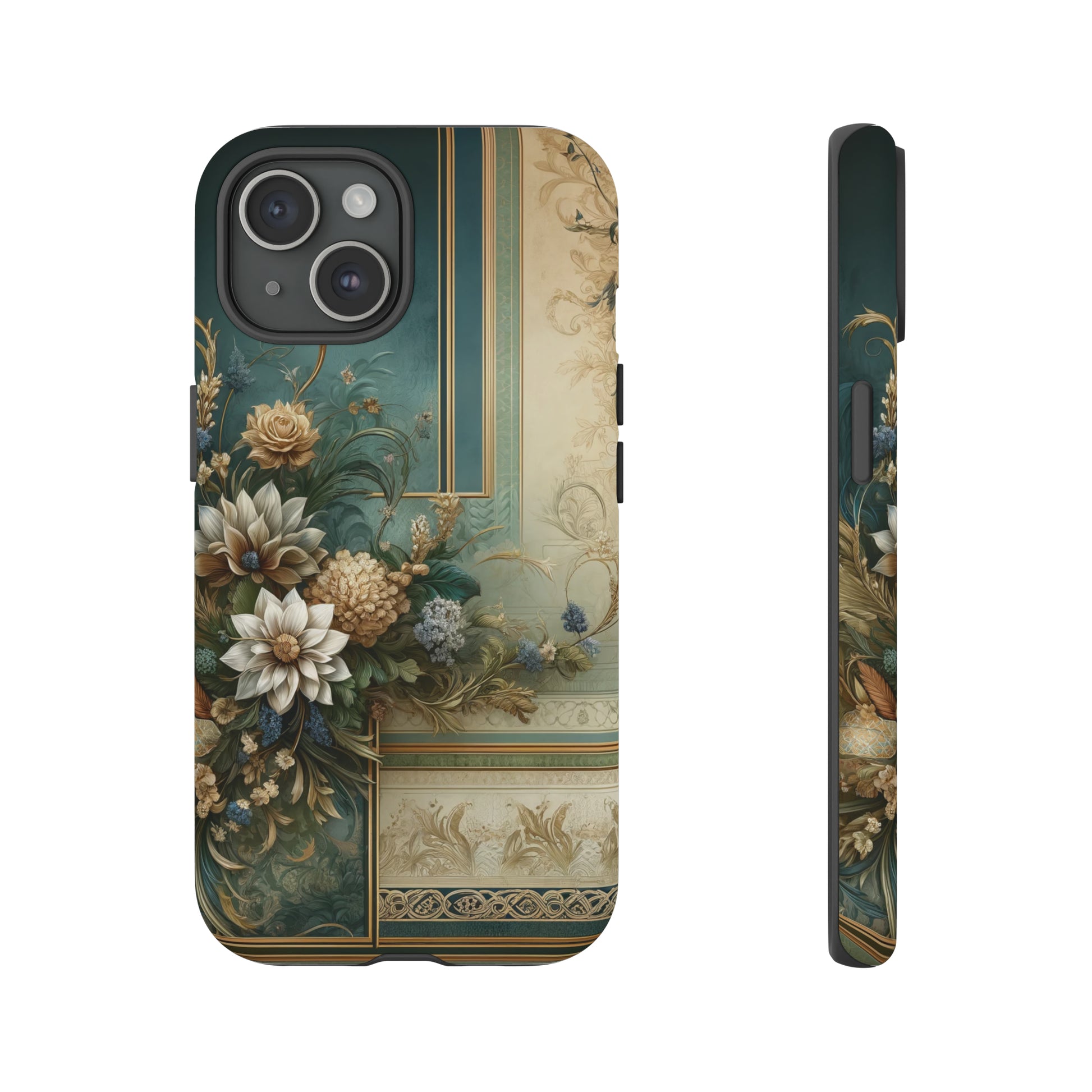 Victorian Floral Boho Luxury Phone Tough Case Floral Elegant Durable Stylish for Modern Devices iPhone 15, Samsung iPhone Samsung Accessory Gift for Her.
