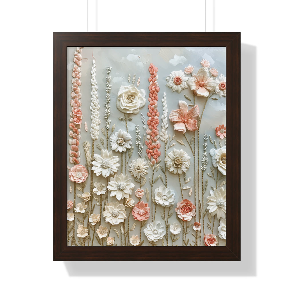 Delicate Pastel Floral Wall Art Captivating Blossom Patterns in Soft Hues and Elegant Home Décor Perfect for Living Rooms, Bedrooms, and Cozy Corners Encased in Black, White, or Walnut Frames with Durable Ready to Hang  Timelessly Crafted. - MRSBYVALLE