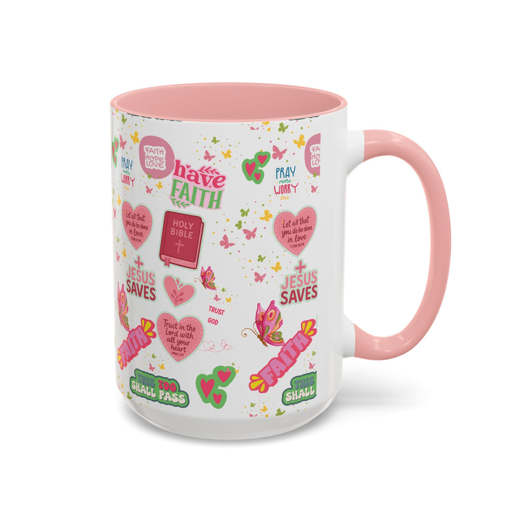 Start Your Day with Faith | Christian Mug with Bible Verse | Inspirational Gift for Christians | 11oz and 15oz Ceramic Coffee Mug Cozy Spring Mornings