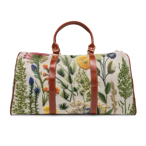 Waterproof Travel Bag with 3D Illusion Boho Wildflower Design Stylish and Durable Luggage for Weekend Getaways, Gym, and Travel - Spacious, Lightweight, and Perfect for Adventurers - MRSBYVALLE