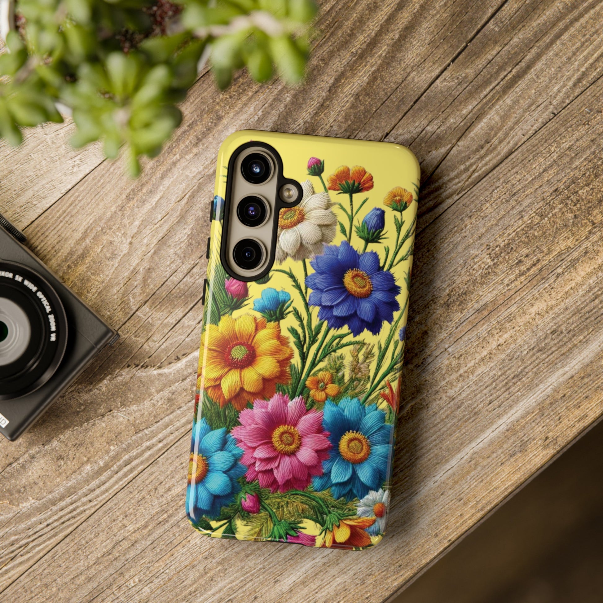 Phone Case Yellow Bright Floral Protective Phone Case Gift for Her Phone 15, Samsung iPhone Samsung  iPhone 15, Samsung iPhone Samsung Accessory Gift for Her