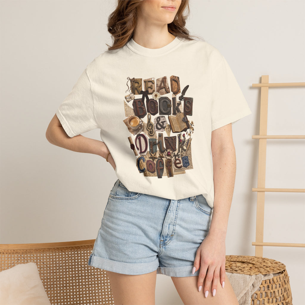 Read Books Drink Coffee T-Shirt | Book Lover Shirt | Coffee Lover Gift | Reader Tee | Bibliophile Shirt | Cozy Reading Aesthetic