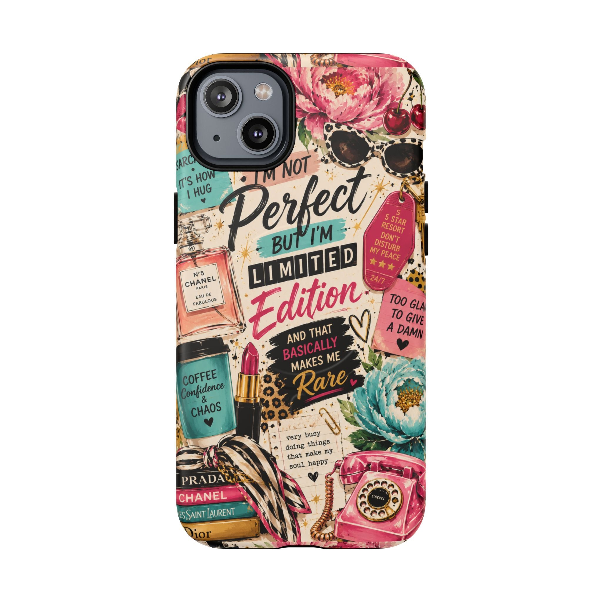 Perfect I'm Limited Edition phone case Tough Magnetic Case has Retro Funny Women's Gift Chic Pink Vintage iPhone & Samsung