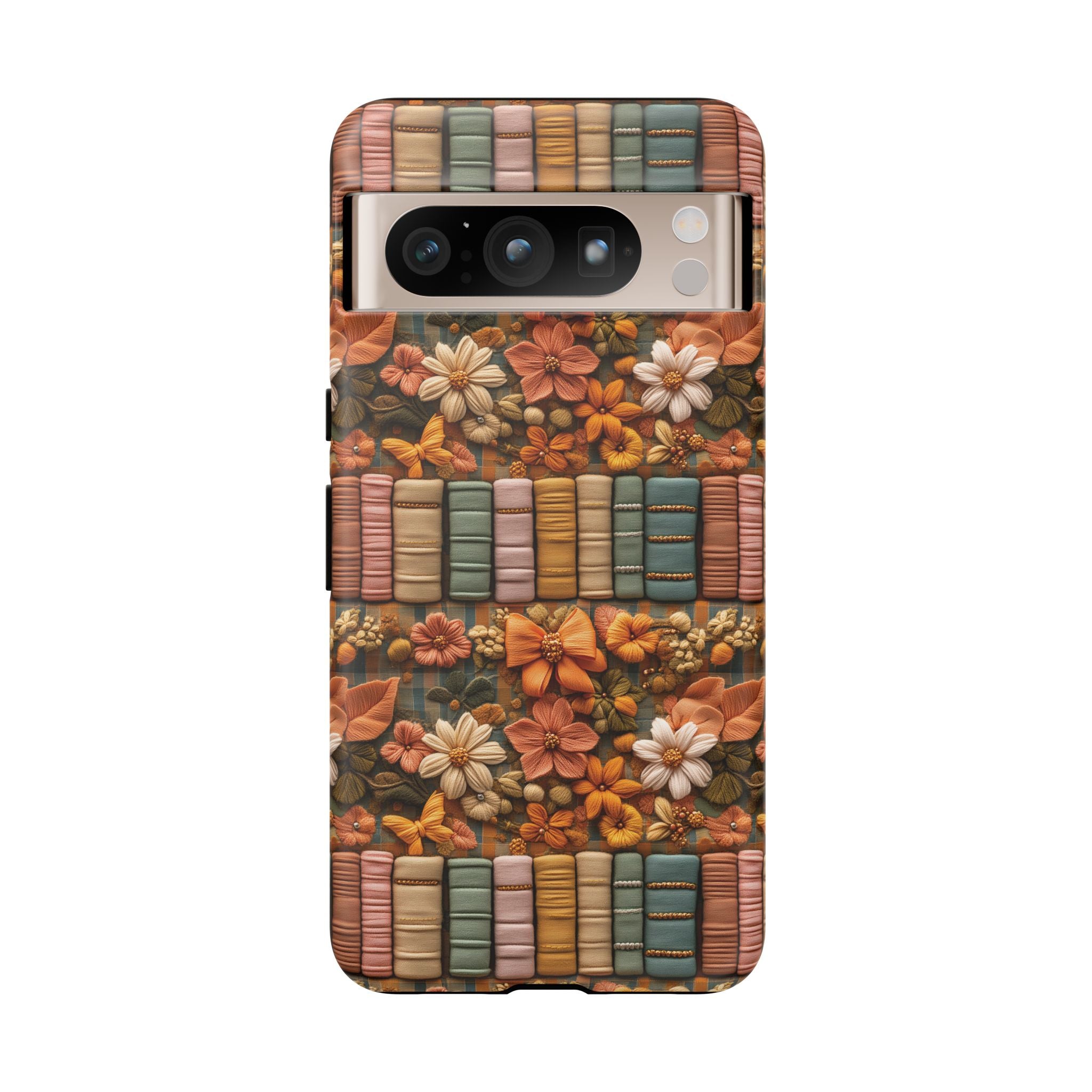3D Illusion Boho Floral and Books Phone Case Gift for Her Phone 15, Samsung iPhone Samsung Gift for Her Case iPhone 15, Samsung iPhone Samsung Accessory Gift for Her