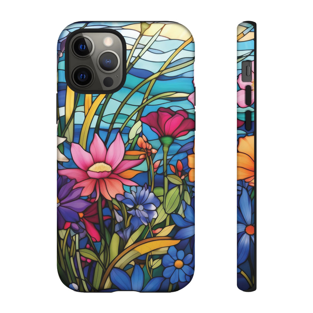 Wildflowers Stain Glass Illusion Phone Case Unique Holiday Protection for Your Device | Stylish & Durable Cover Gift for Her Phone 15, Samsung iPhone Samsung Accessory Gift for Her