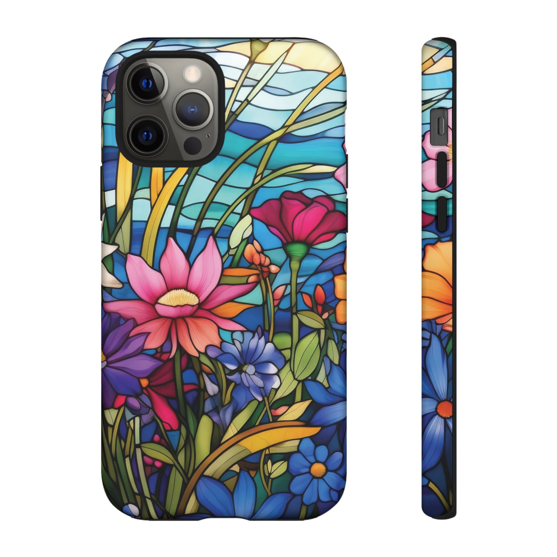 Wildflowers Stain Glass Illusion Phone Case Unique Holiday Protection for Your Device | Stylish & Durable Cover Gift for Her Phone 15, Samsung iPhone Samsung Accessory Gift for Her