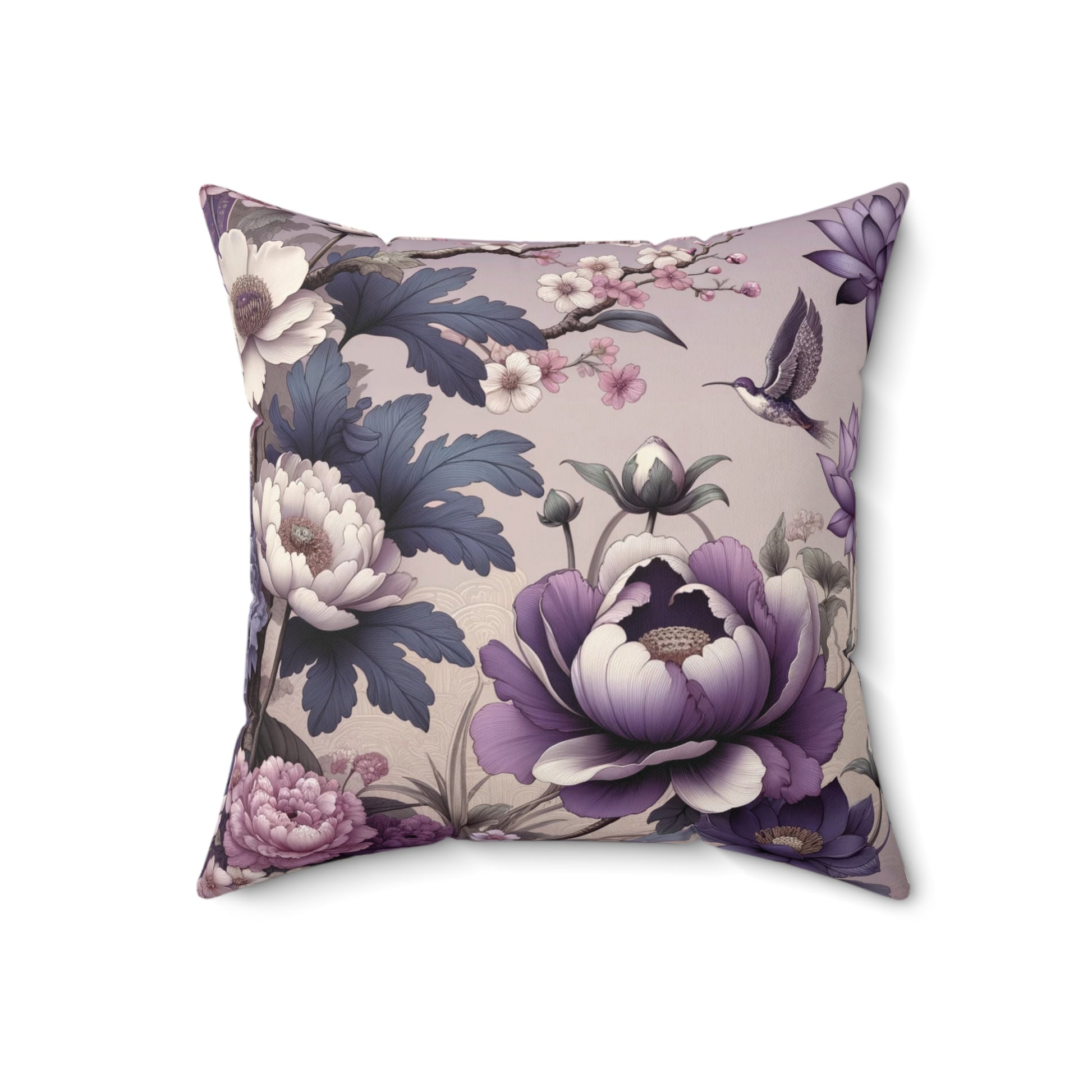 Purple Garden Elegance: Shabby Chic Bold Floral Pillow Country Cottage Garden Decor Bedroom Pillow Gift for Mom, Housewarming Gift Living Room Comfort for Bedroom or Housewarming Gift New House, Bridal Shower Gift - MRSBYVALLE
