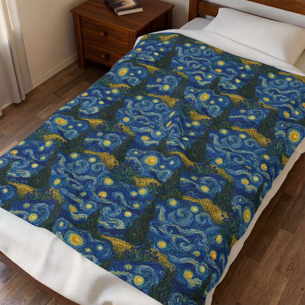 Van Gogh Illusion Design Perfect for Art Lover, Elegant Luxury Throw, Soft Cozy Elegant Home Decor