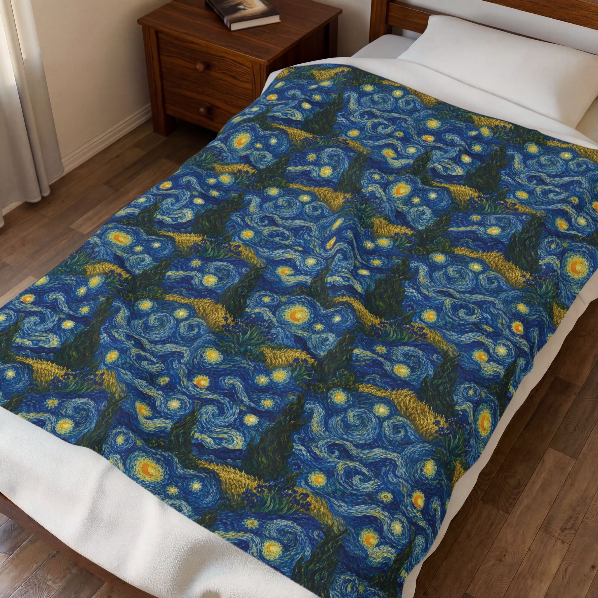 Van Gogh Illusion Design Perfect for Art Lover, Elegant Luxury Throw, Soft Cozy Elegant Home Decor