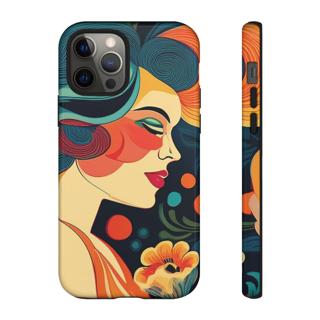 Coque de Téléphone Esthétique Années 50 Rétro Design d'Inspiration Vintage aux Couleurs Pastel Housse Style Mid-Century pour Modèles iPhone et Samsung Galaxy