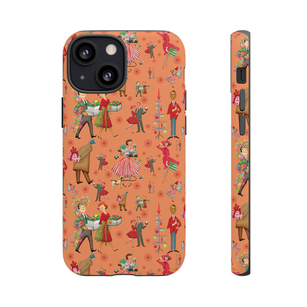 Retro Christmas 50s Phone Case Unique Holiday Protection for Your Device | Stylish & Durable Cover Gift for Her Phone 17, 16, 15, Samsung iPhone Accessory Gift for Her