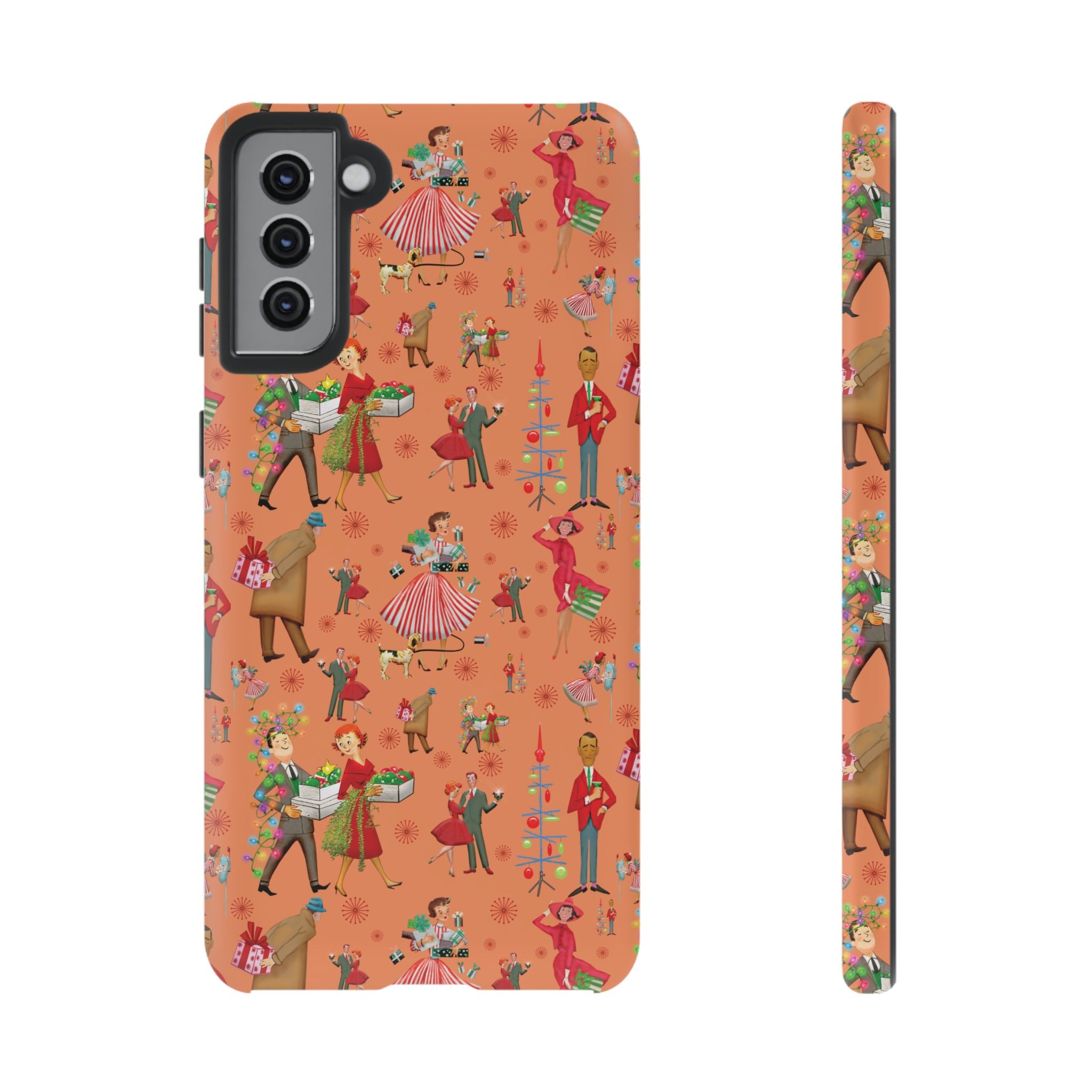 Retro Christmas 50s Phone Case Unique Holiday Protection for Your Device | Stylish & Durable Cover Gift for Her Phone 17, 16, 15, Samsung iPhone Accessory Gift for Her