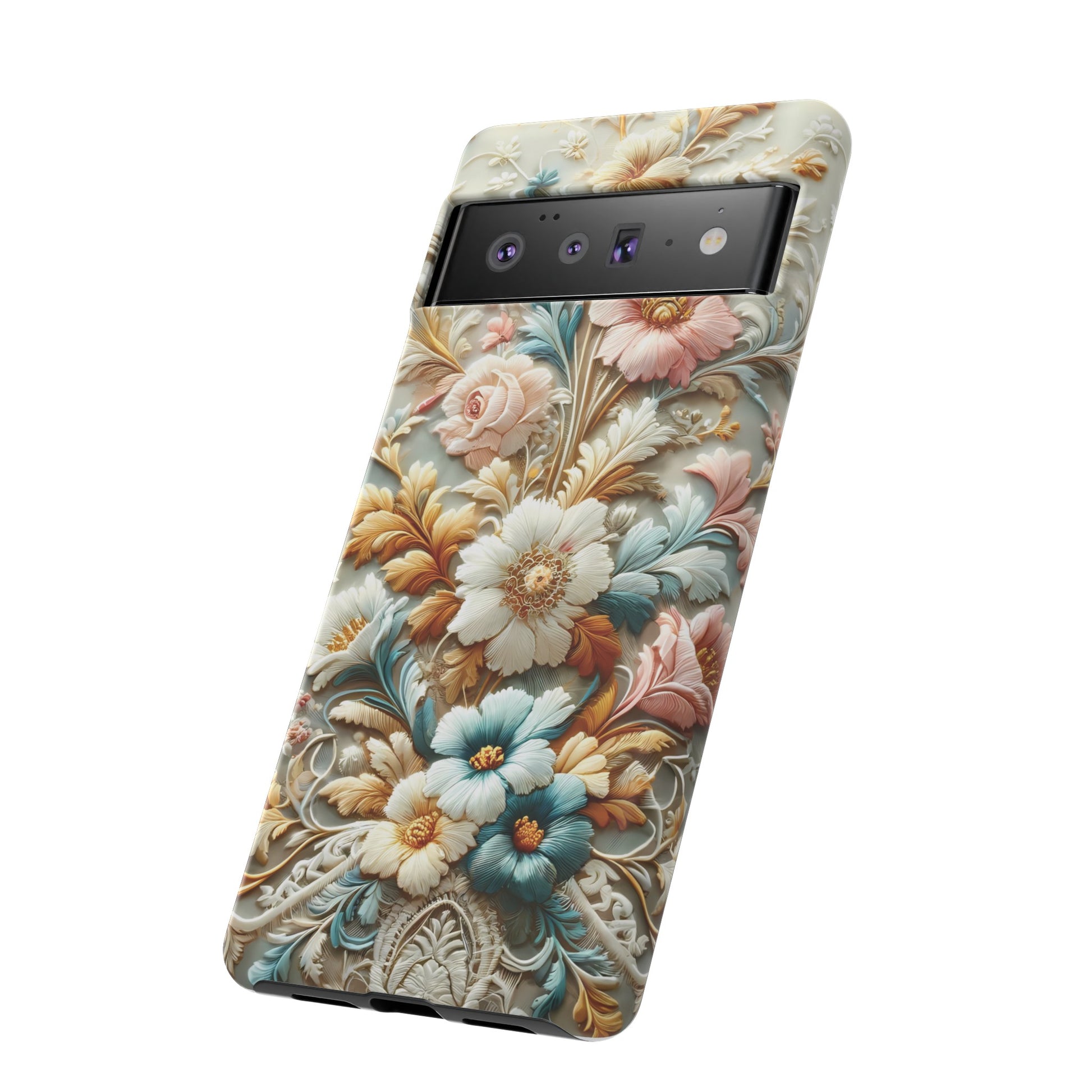 3D Elegant Faux Flowers Phone Case Stylish & Durable for iPhone Samsung Gift iPhone 15, 14, 13 Samsung Pixel Gift for Mom Accessory Gift for Her