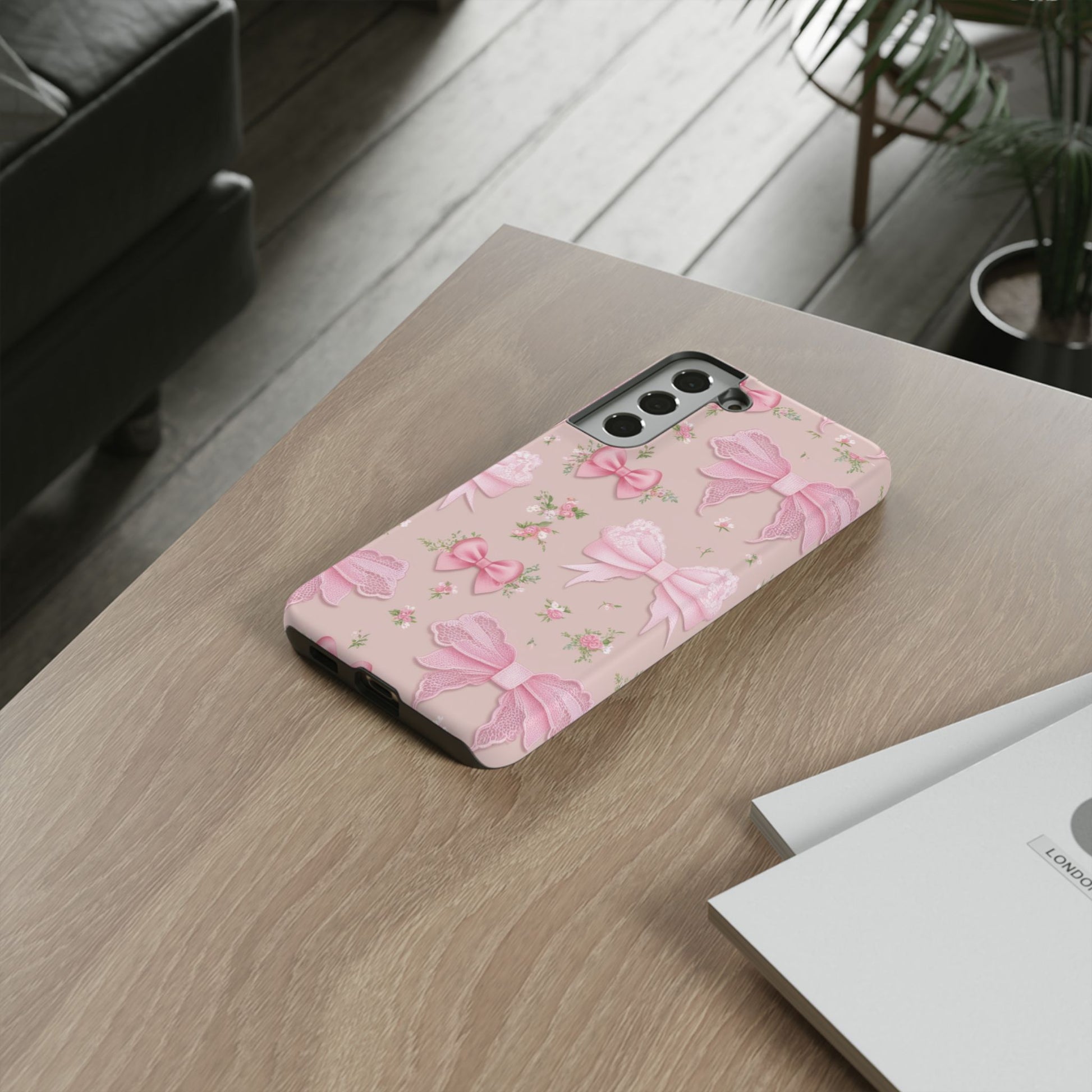 Luxury Pink Bow Phone Case – Cute & Protective Cover for iPhone & Samsung Gift for Her