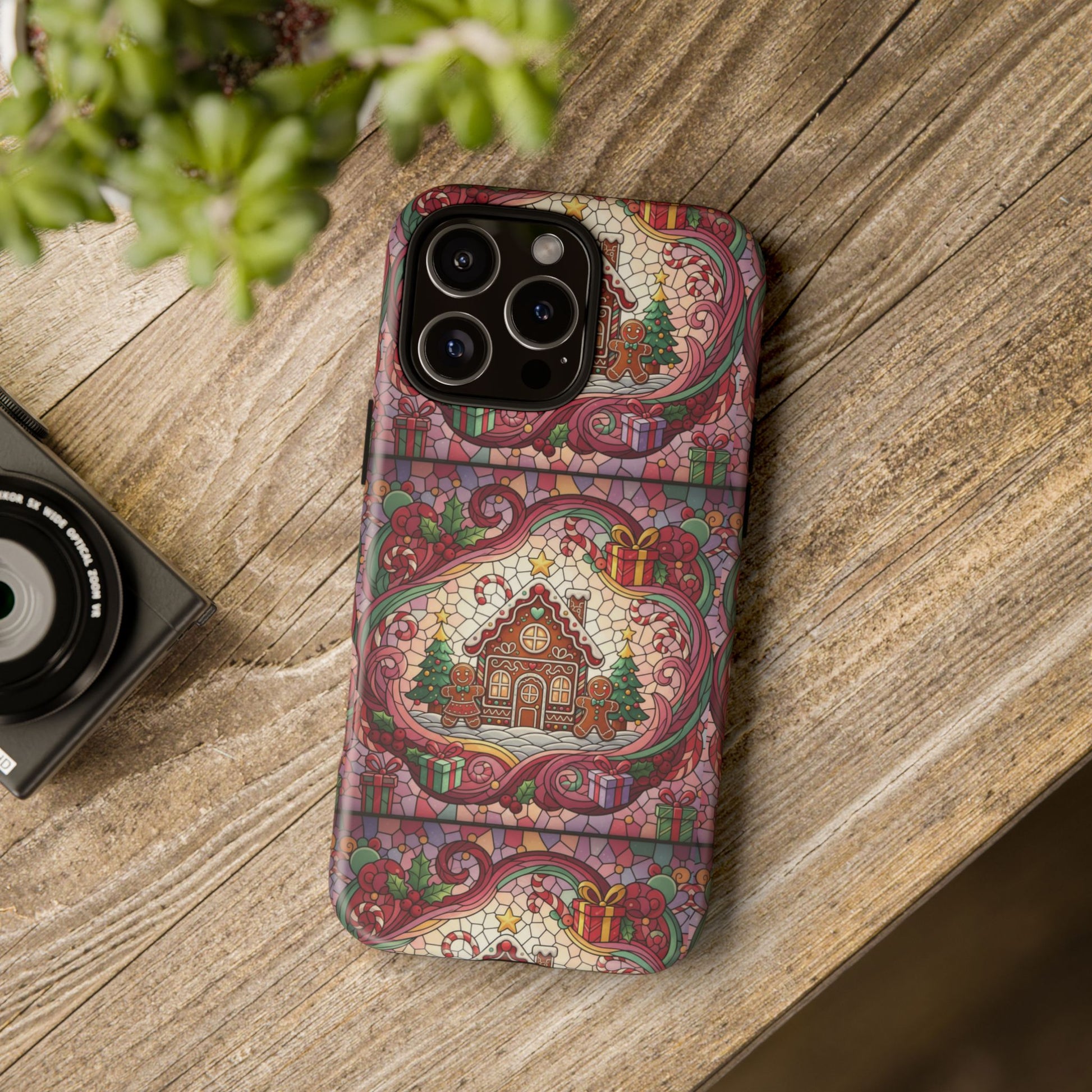 iPhone Case 17, 16  Gingerbread Stained Glass Tough Case Samsung perfect phone case